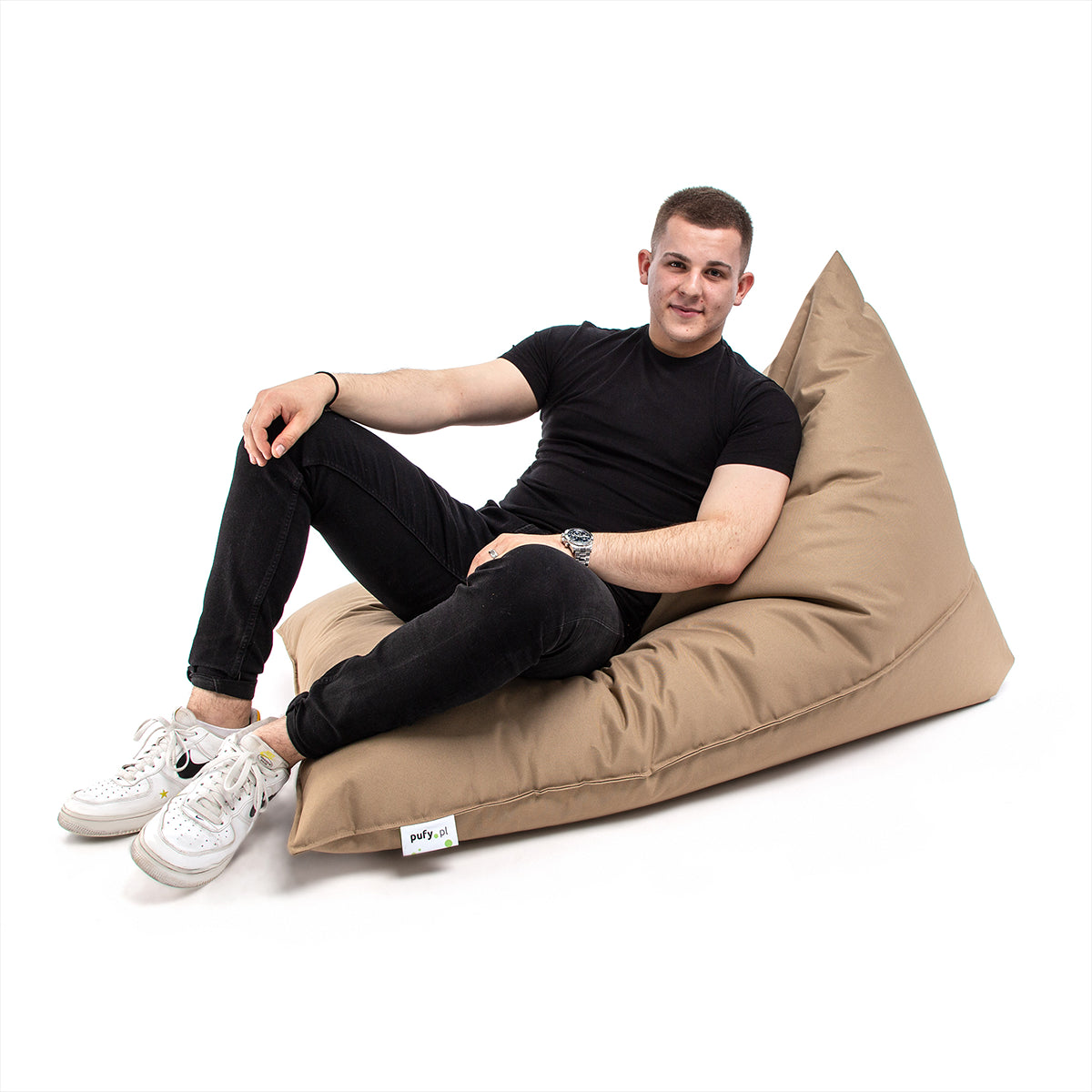 Pouf Triangolare Lazy M Cuscino da Terra 150x100cm Poliestere Impermeabile per Esterno