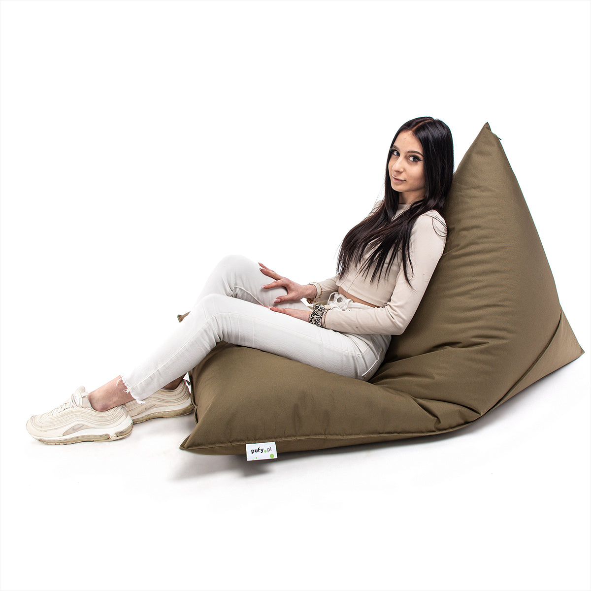 Pouf Triangolare Lazy M Cuscino da Terra 150x100cm Poliestere Impermeabile per Esterno