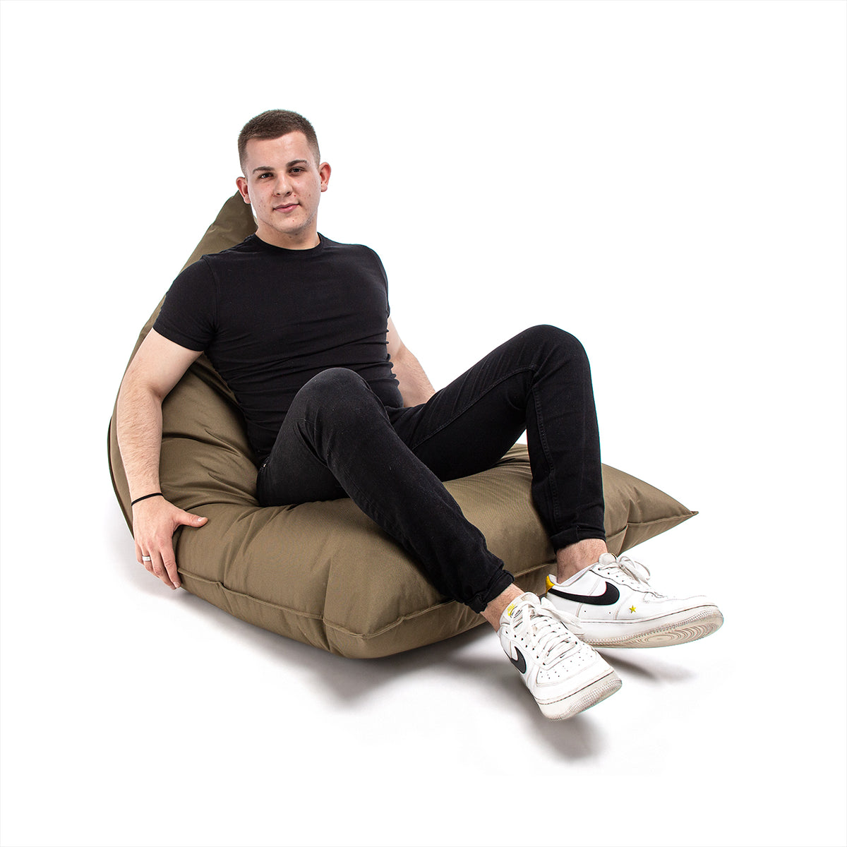 Pouf Triangolare Lazy M Cuscino da Terra 150x100cm Poliestere Impermeabile per Esterno