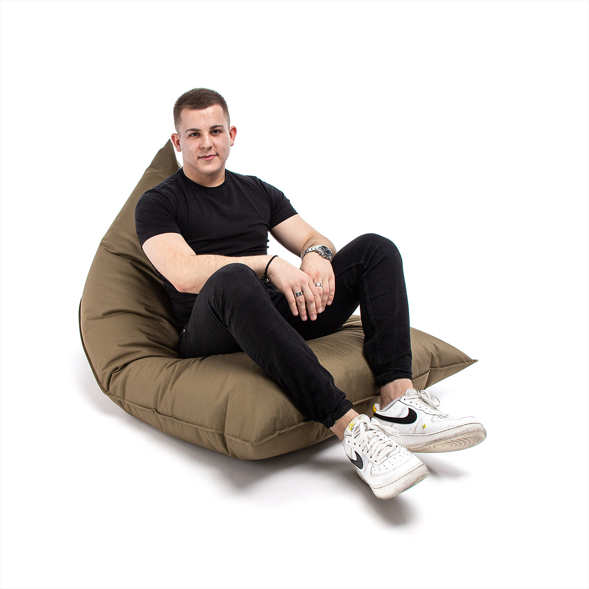 Pouf Triangolare Lazy M Cuscino da Terra 150x100cm Poliestere Impermeabile per Esterno