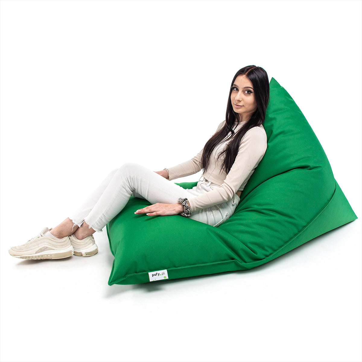 Pouf Triangolare Lazy M Cuscino da Terra 150x100cm Poliestere Impermeabile per Esterno