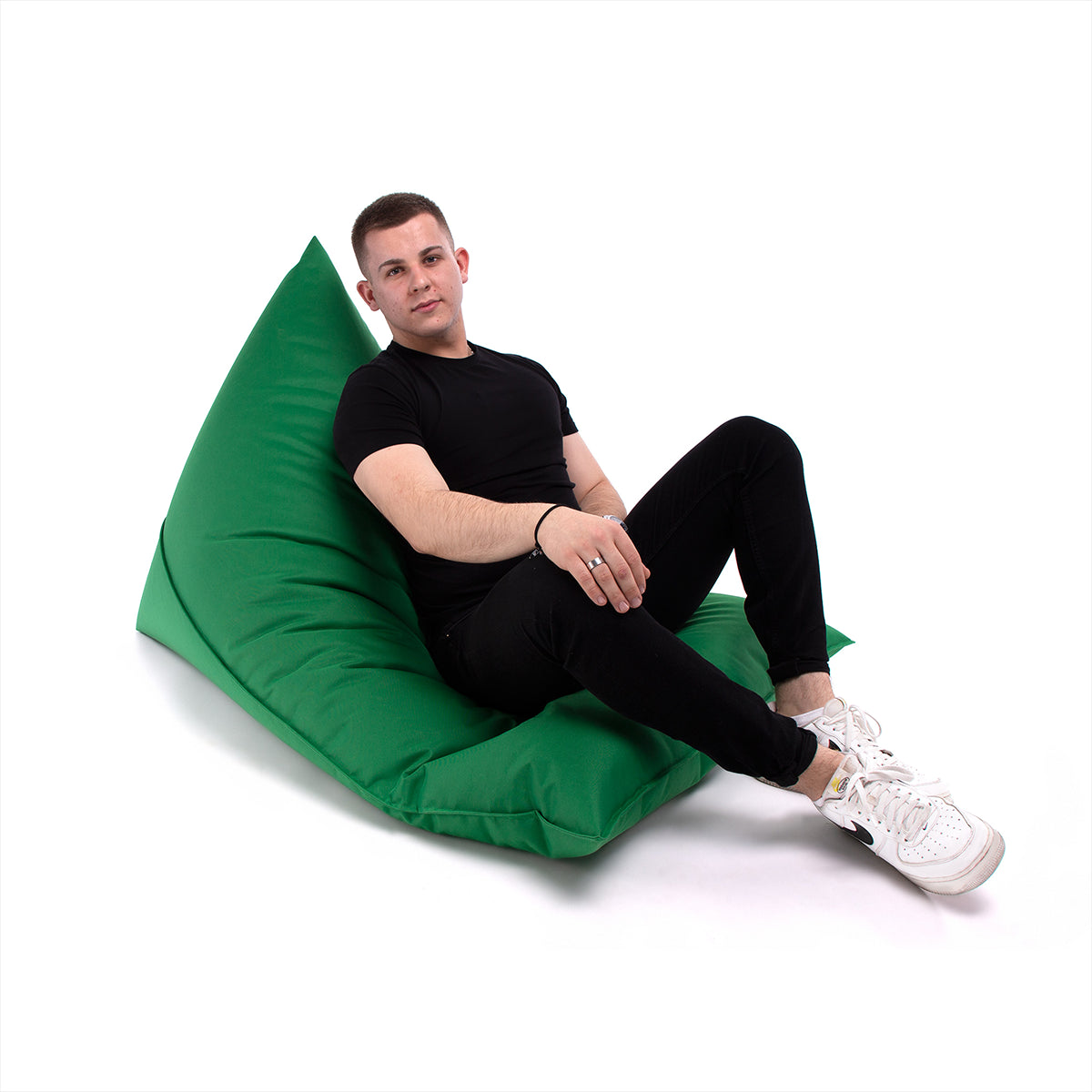 Pouf Triangolare Lazy M Cuscino da Terra 150x100cm Poliestere Impermeabile per Esterno