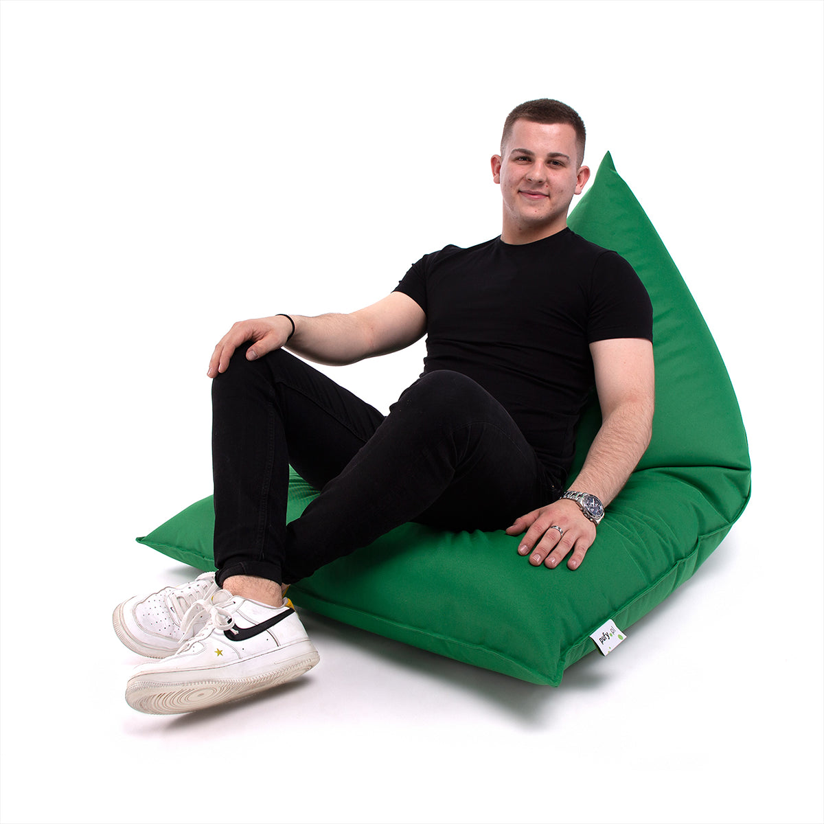 Pouf Triangolare Lazy M Cuscino da Terra 150x100cm Poliestere Impermeabile per Esterno