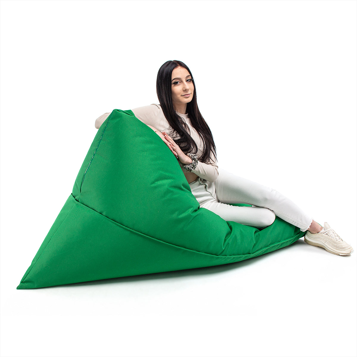 Pouf Triangolare Lazy M Cuscino da Terra 150x100cm Poliestere Impermeabile per Esterno