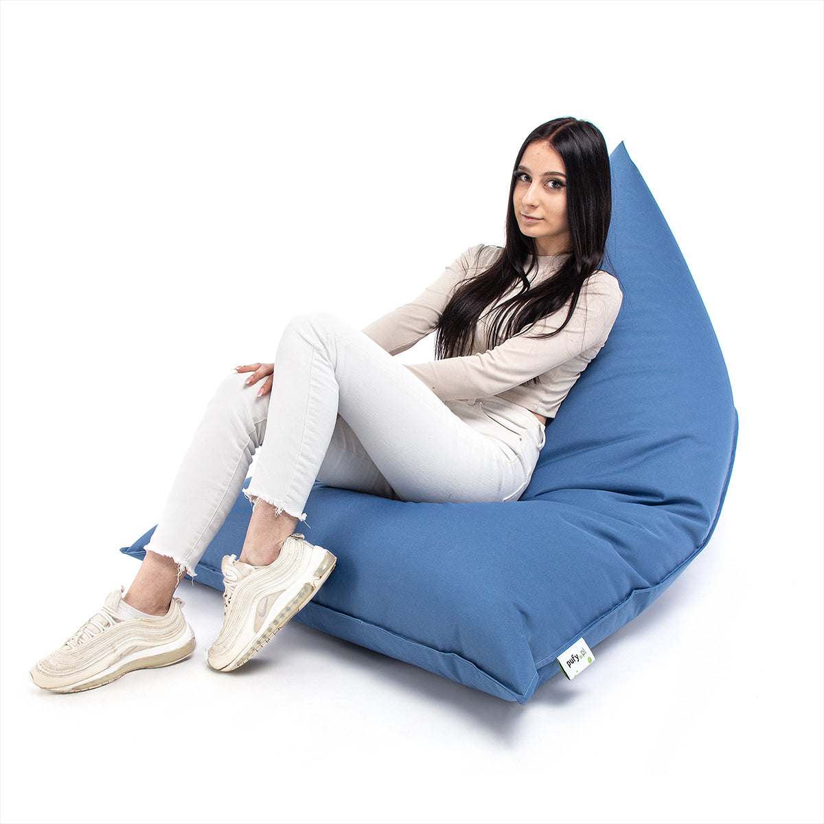 Pouf Triangolare Lazy M Cuscino da Terra 150x100cm Poliestere Impermeabile per Esterno