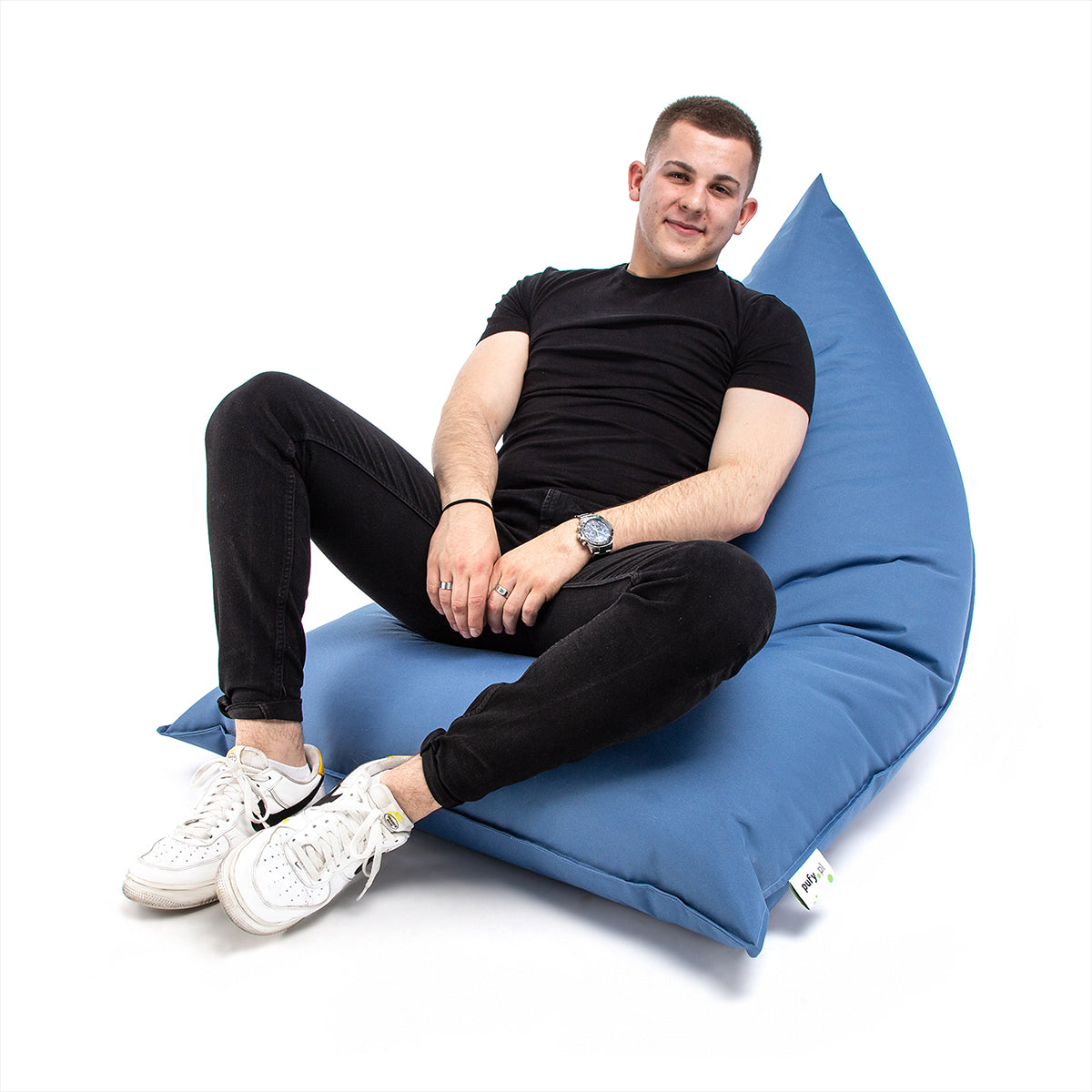 Pouf Triangolare Lazy M Cuscino da Terra 150x100cm Poliestere Impermeabile per Esterno