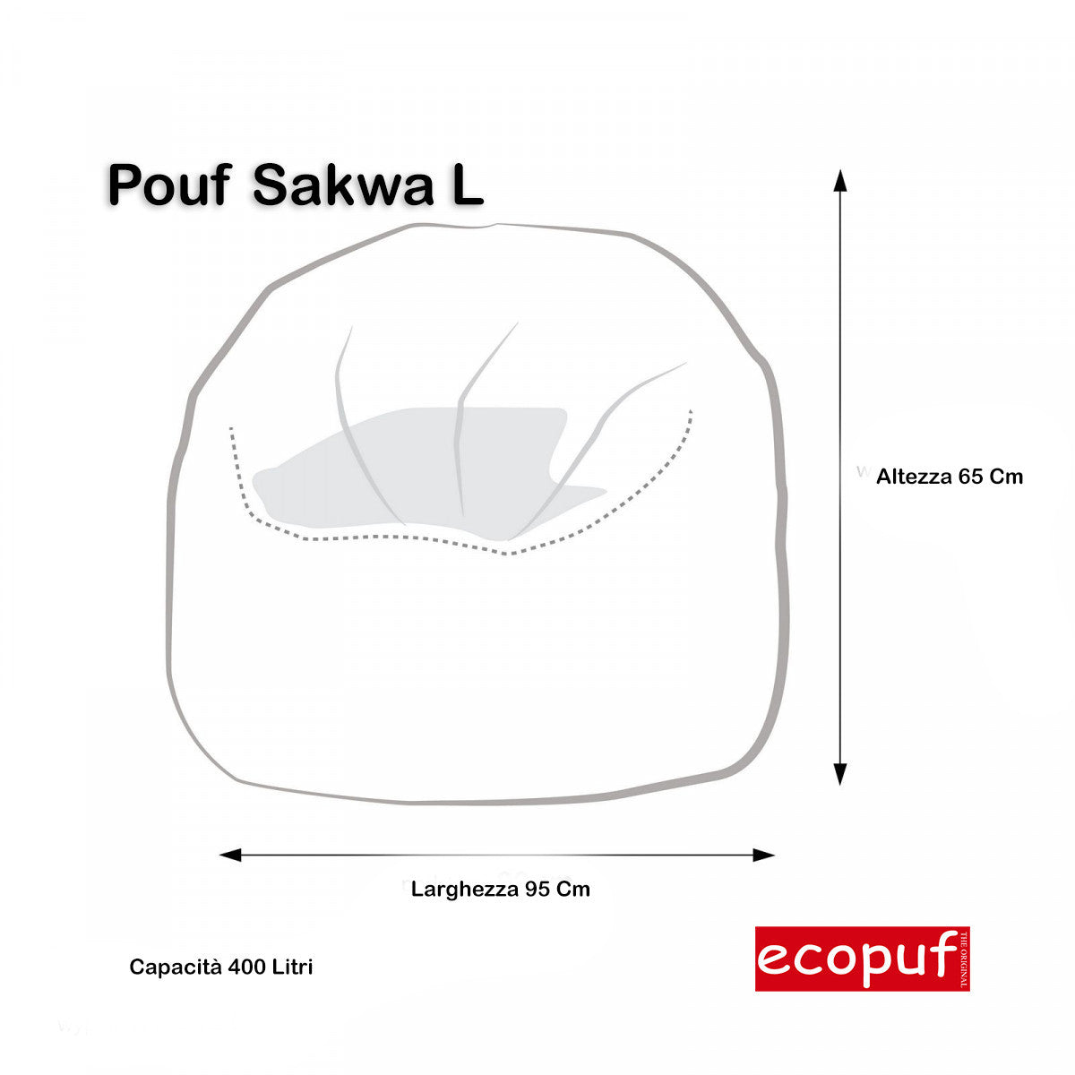 Pouf Poltrona Sacco Sakwa L Microfibra Sfoderabile