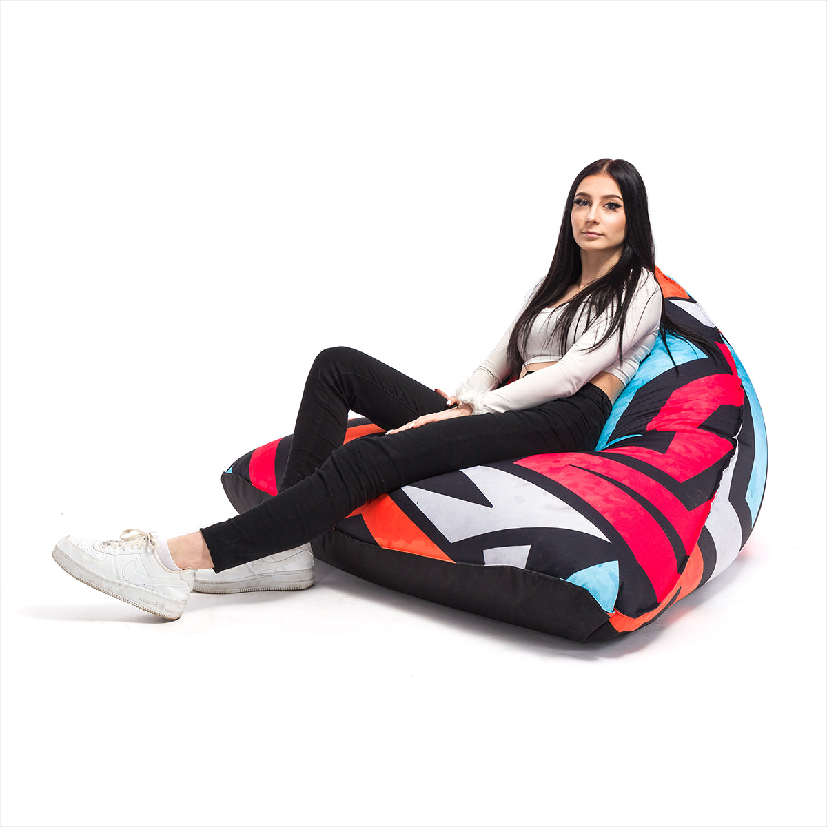 Luna Pouf Cuscino da Terra Poliestere Design Impermeabile per Esterno