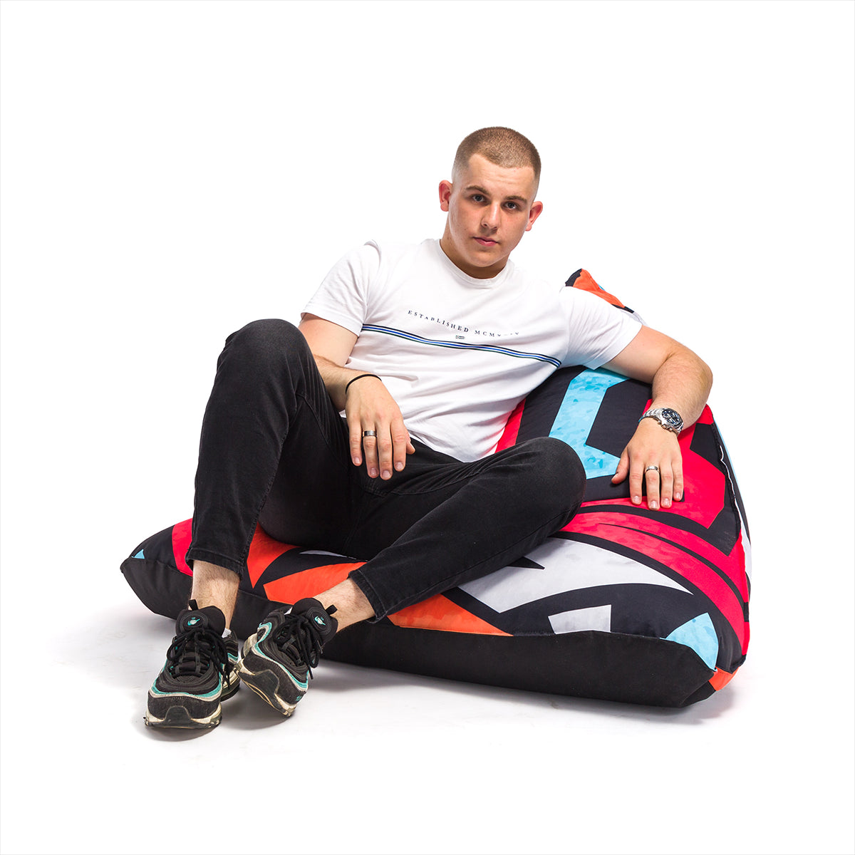 Luna Pouf Cuscino da Terra Poliestere Design Impermeabile per Esterno
