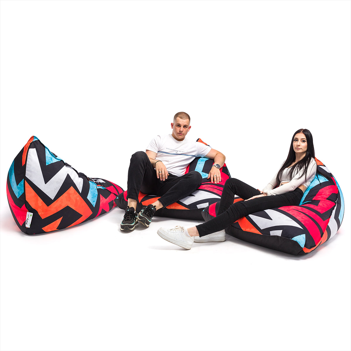 Luna Pouf Cuscino da Terra Poliestere Design Impermeabile per Esterno