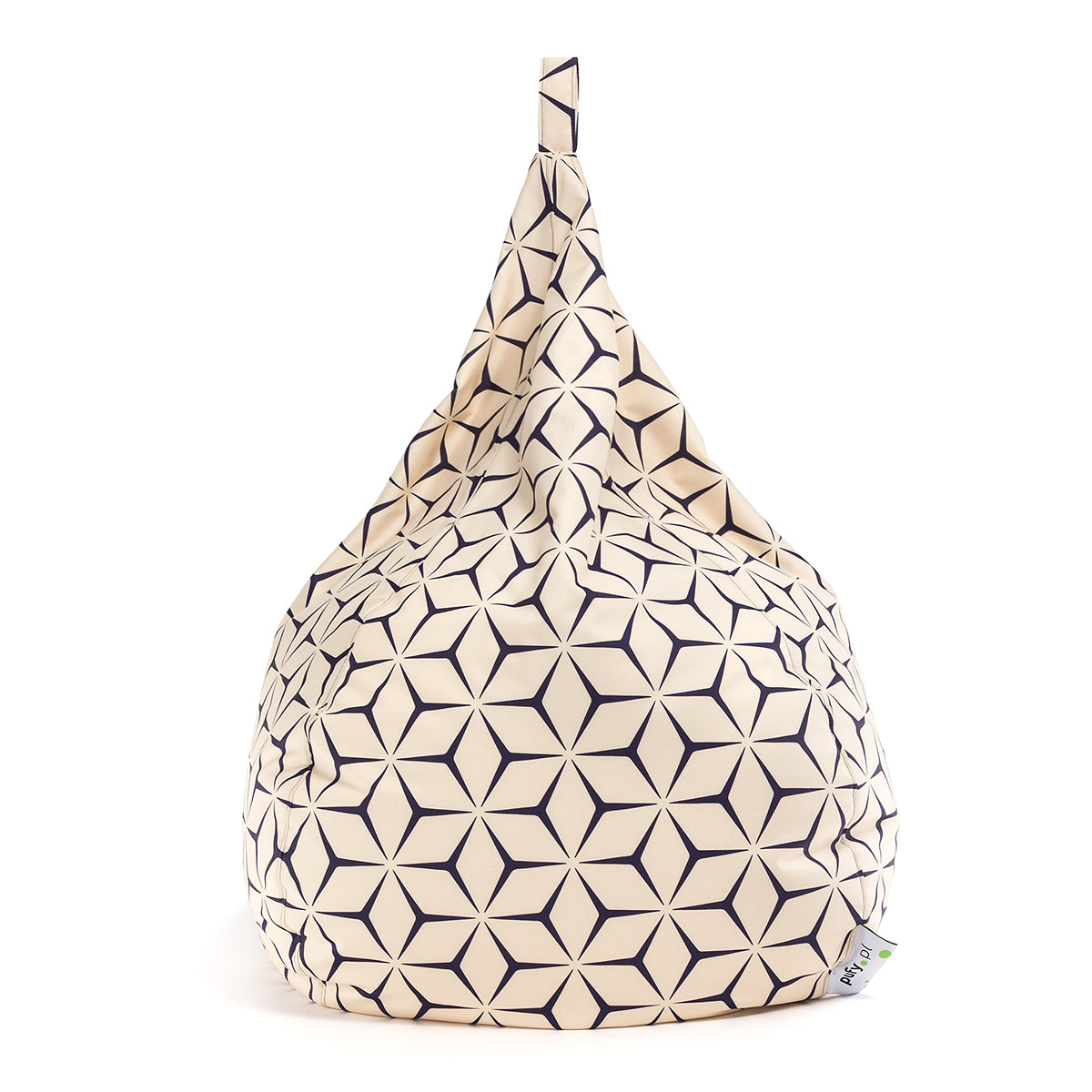 Pouf poltrona sacco oscar in poliestere design con maniglia