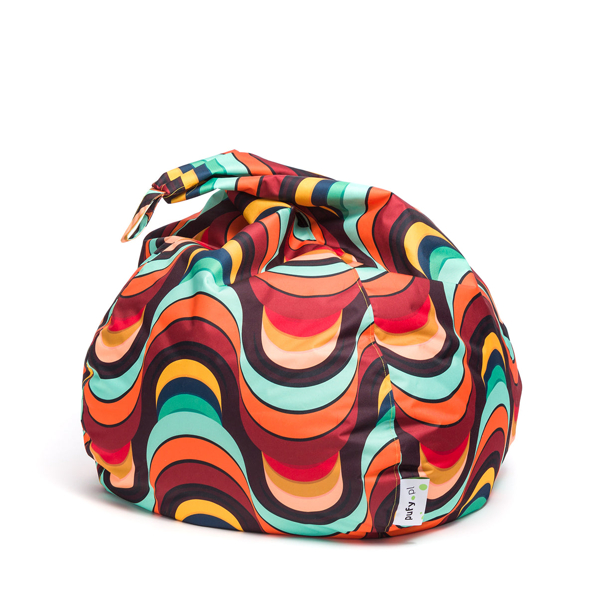 Pouf poltrona sacco oscar in poliestere design con maniglia