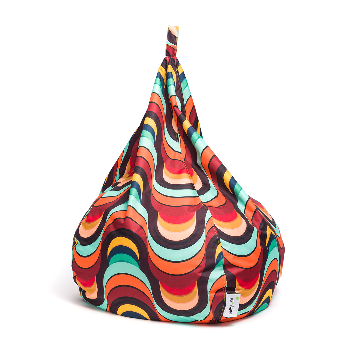 Pouf poltrona sacco oscar in poliestere design con maniglia