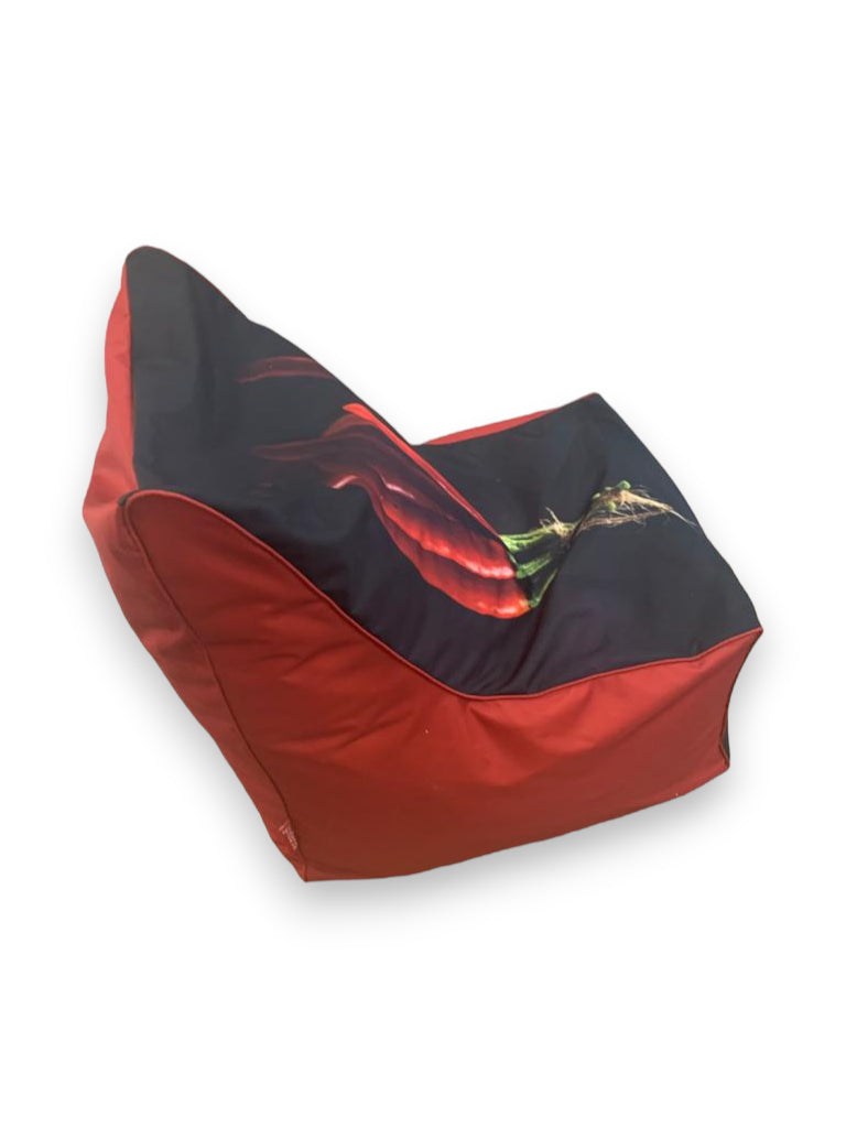 Solid Pouf Sacco con Imbottitura Seduta Morbida in Poliestere fantasia Peperoncino