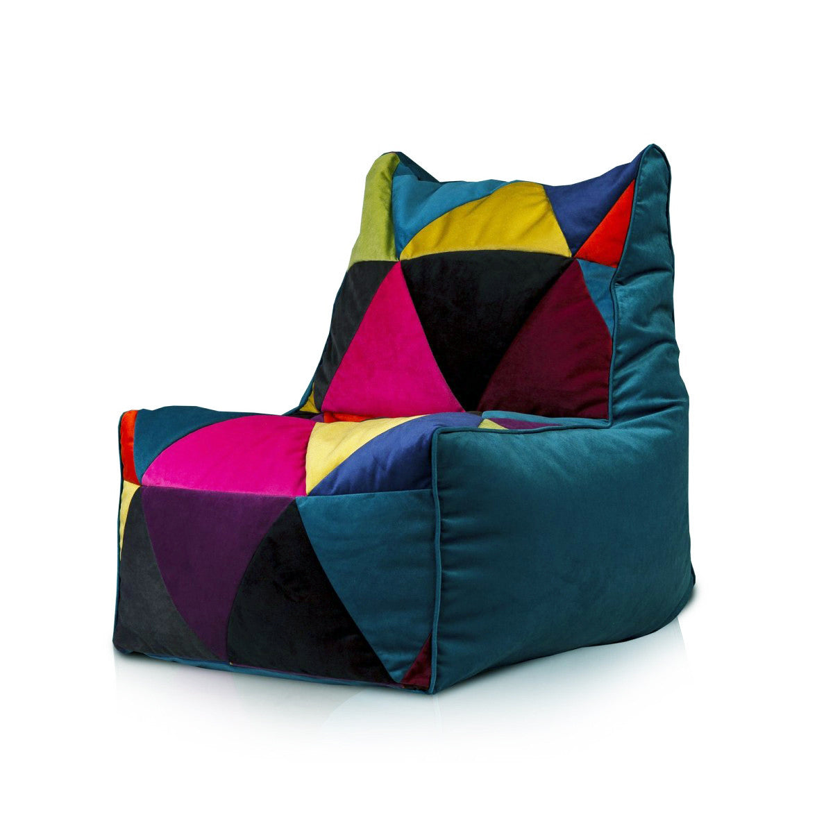 Solid Pouf Sacco Seduta Morbida in Microfibra Design Patchwork