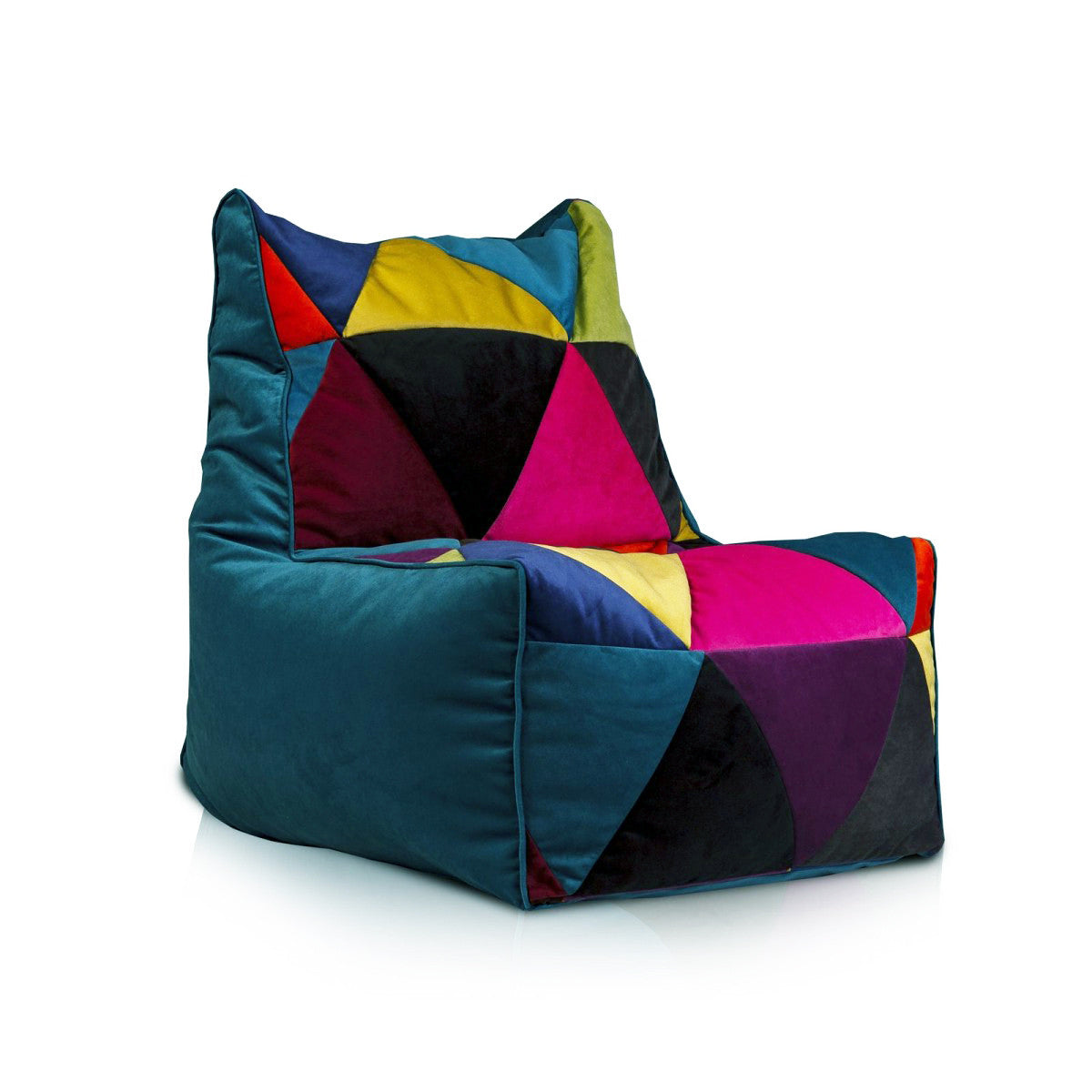 Solid Pouf Sacco Seduta Morbida in Microfibra Design Patchwork