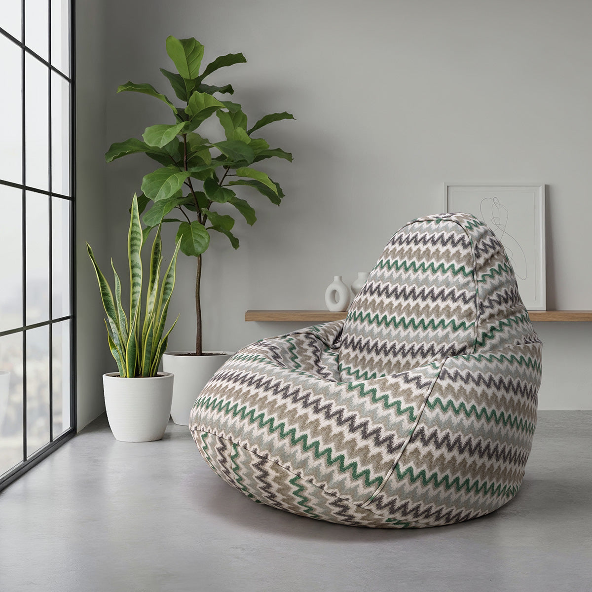 Poltrona Fuzzy Modern Lino Zigzag