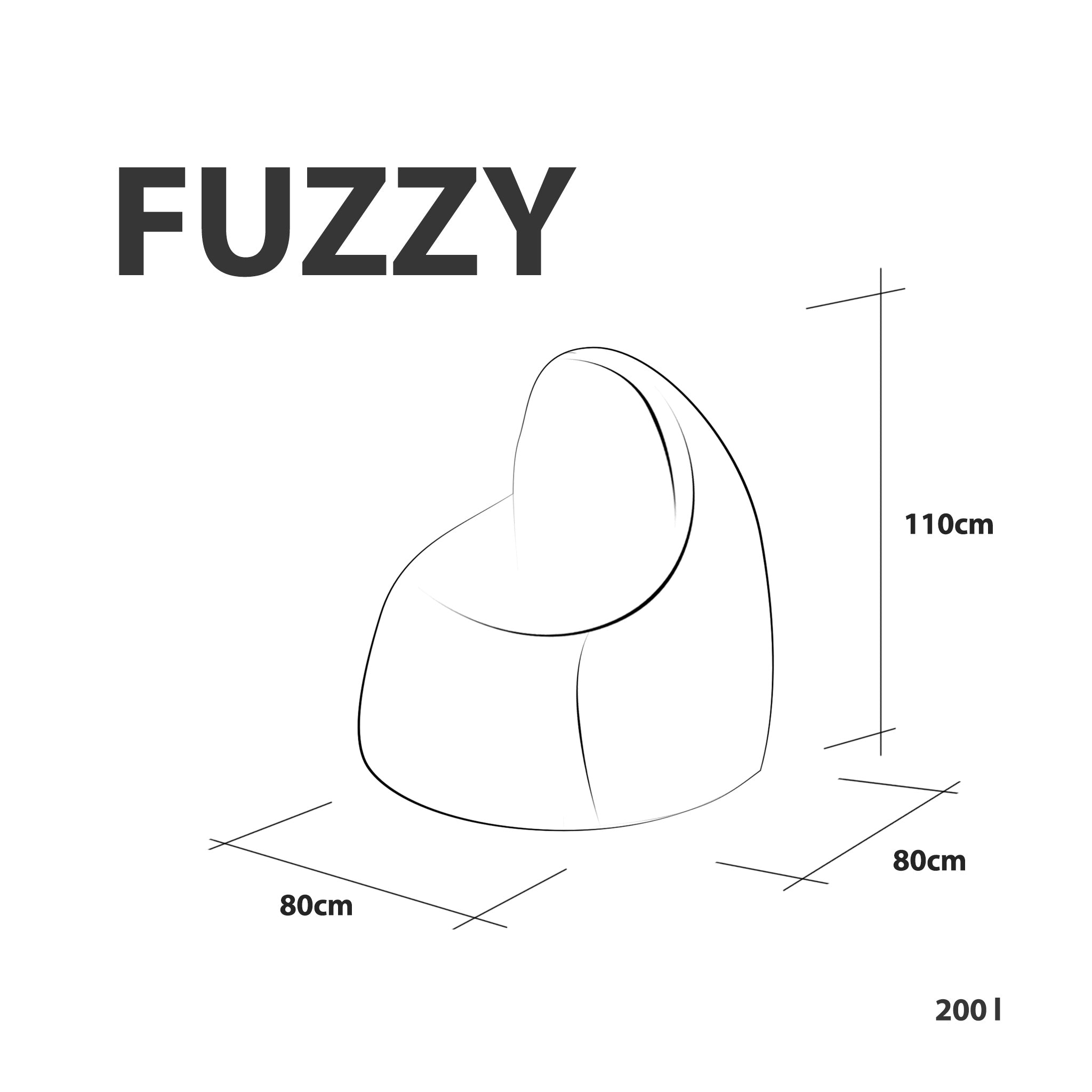 Pouf Fuzzy Modern in Microfibra