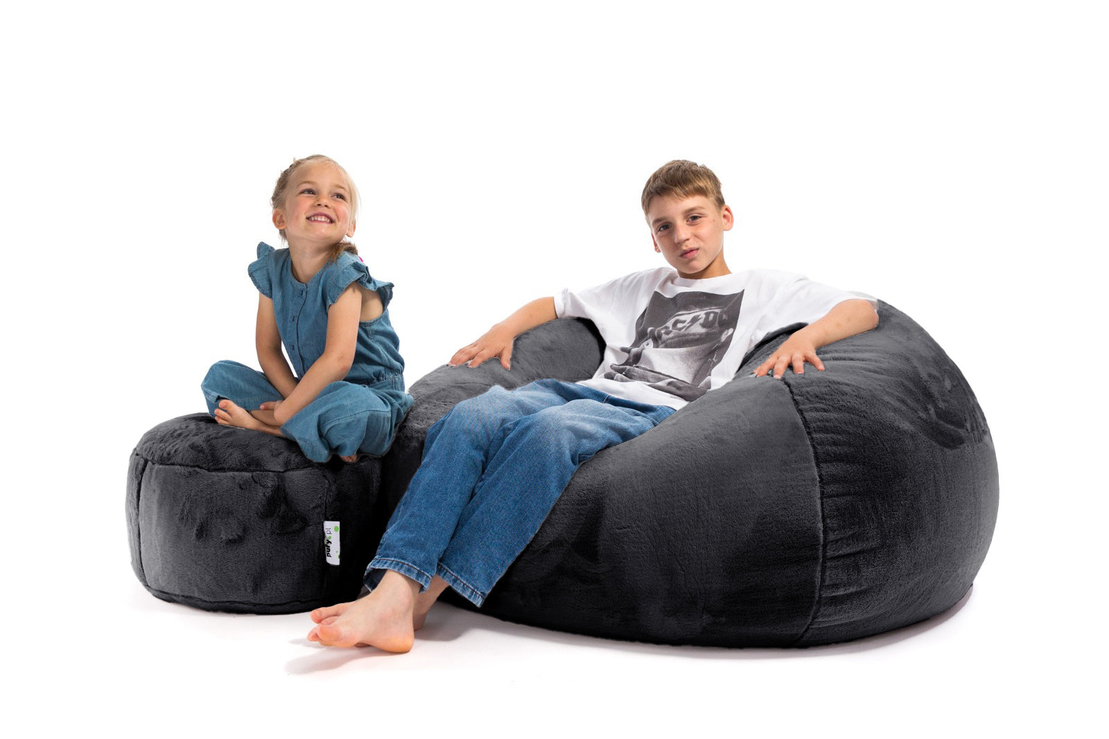 Pouf Yeti in Pelliccia Sintetica con Poggiapiedi