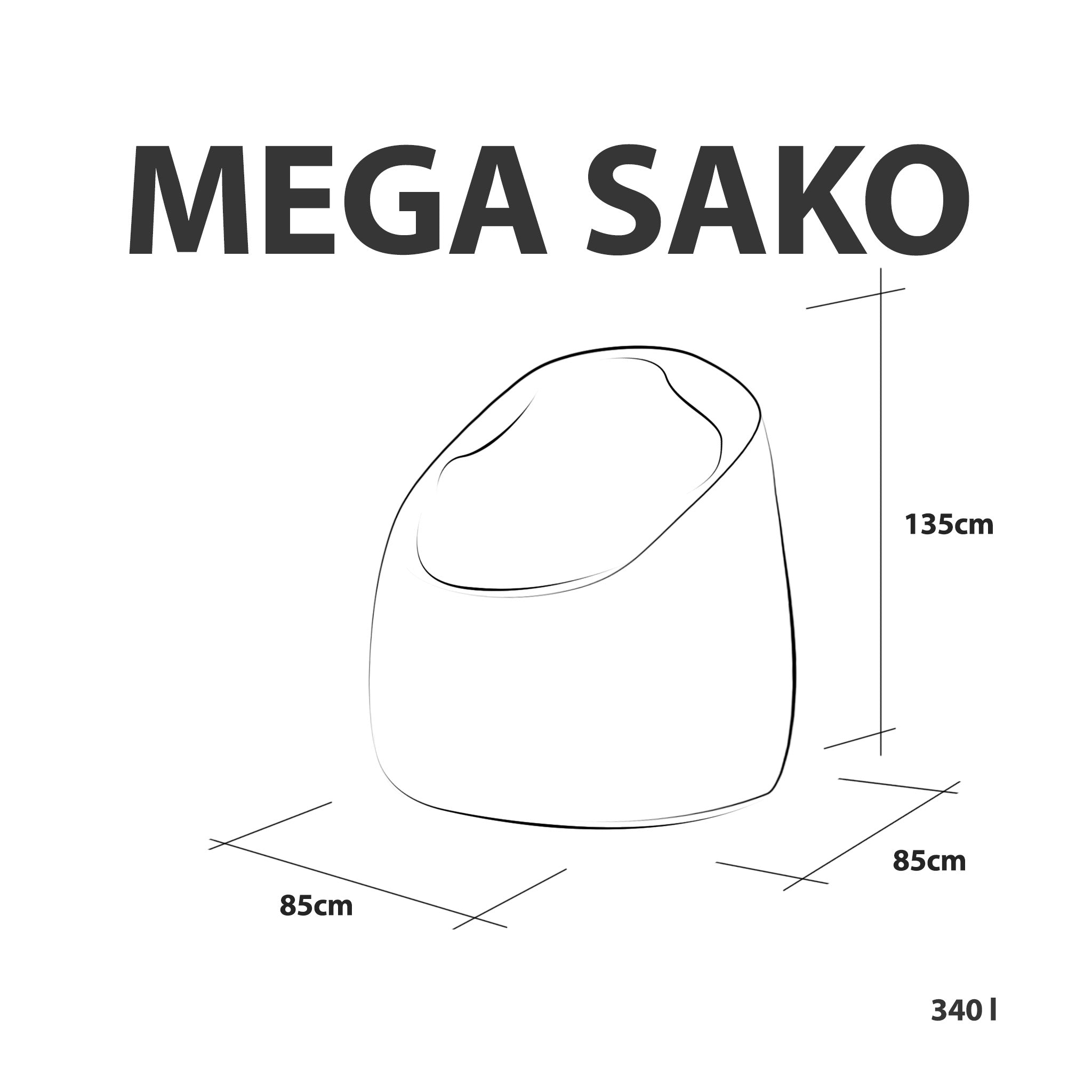 Pouf Mega Sacco Mix in Ecopelle