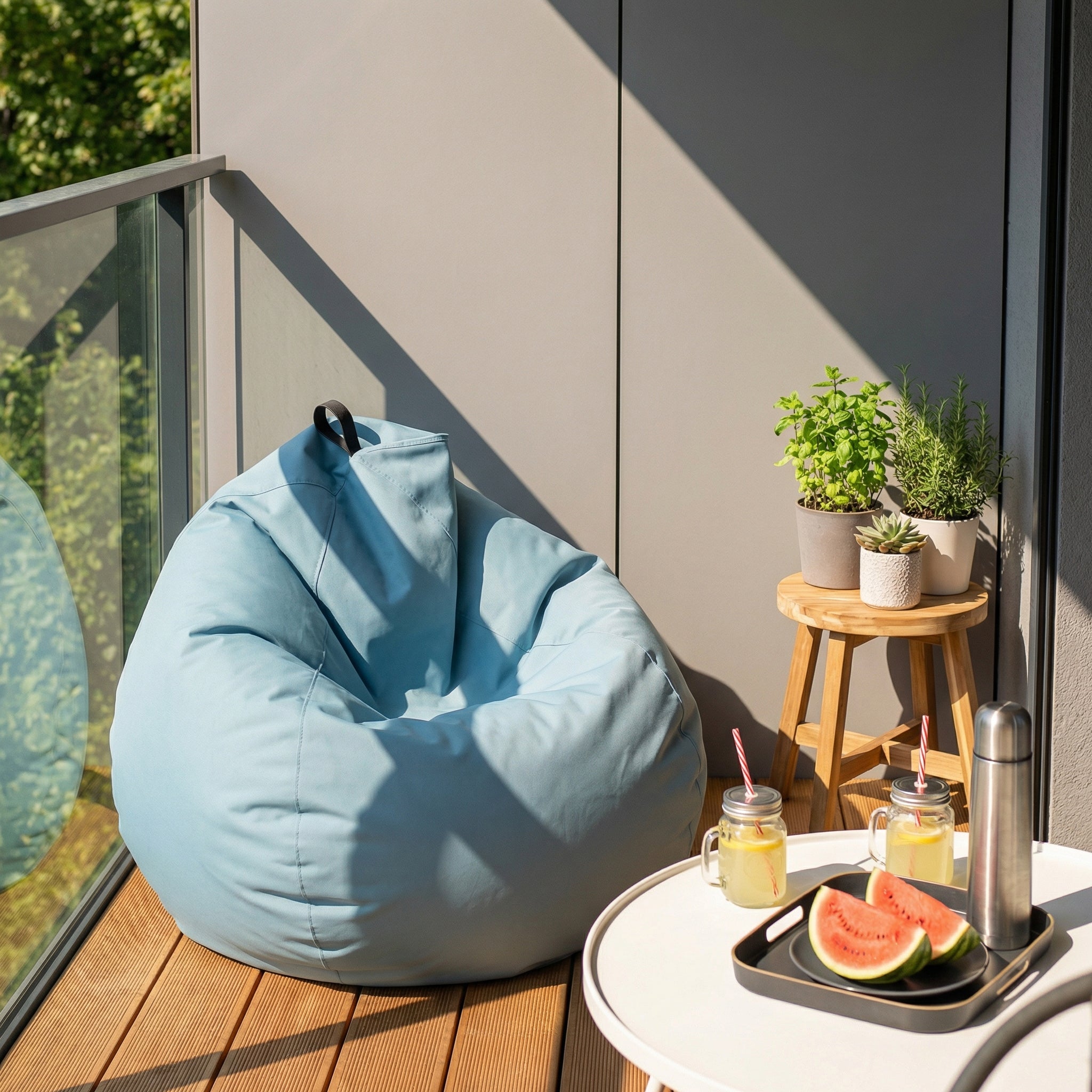 Pouf Oscar Outdoor in Tessuto Waterproof