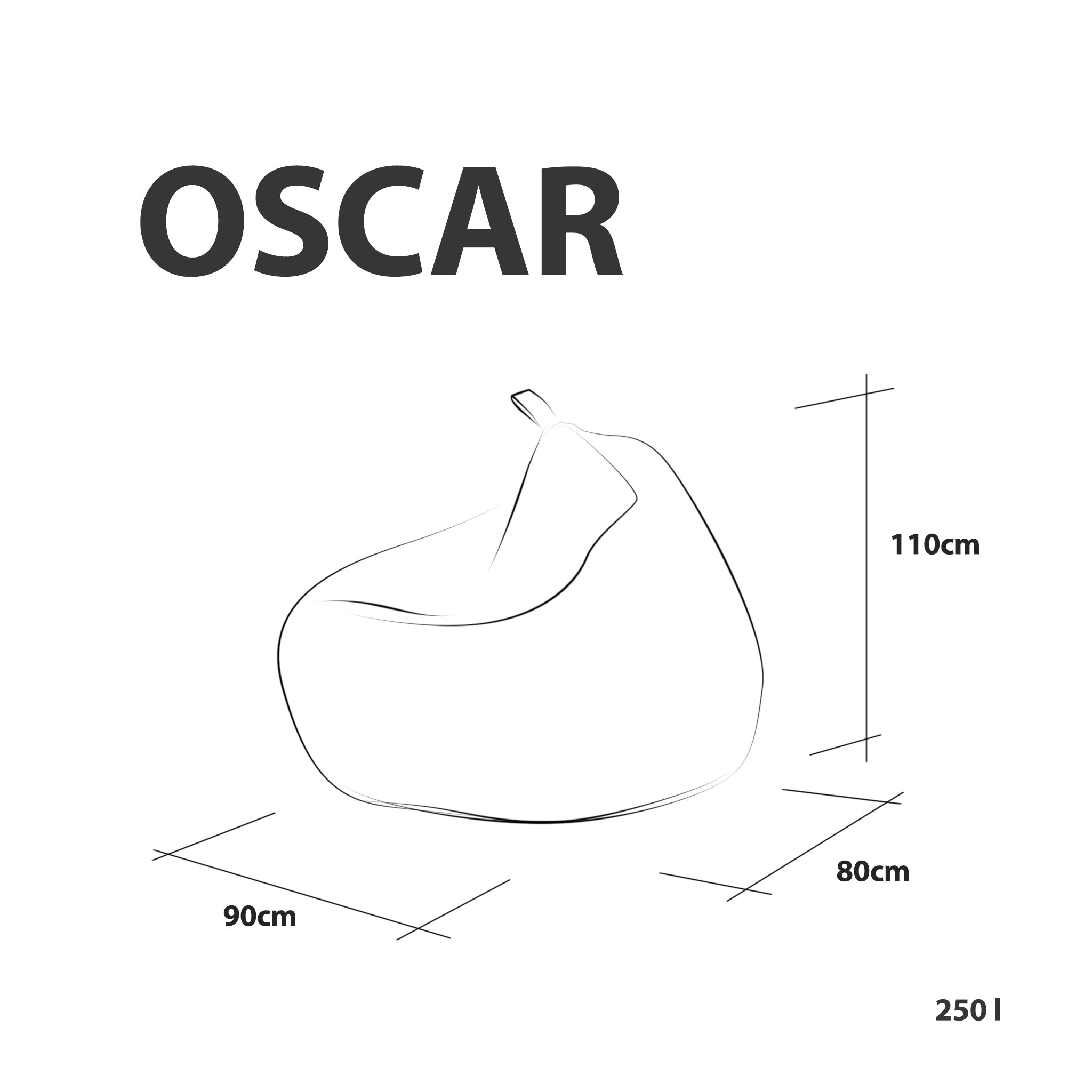 Pouf a Sacco Pera Esterno Motivo Palme Impermeabile