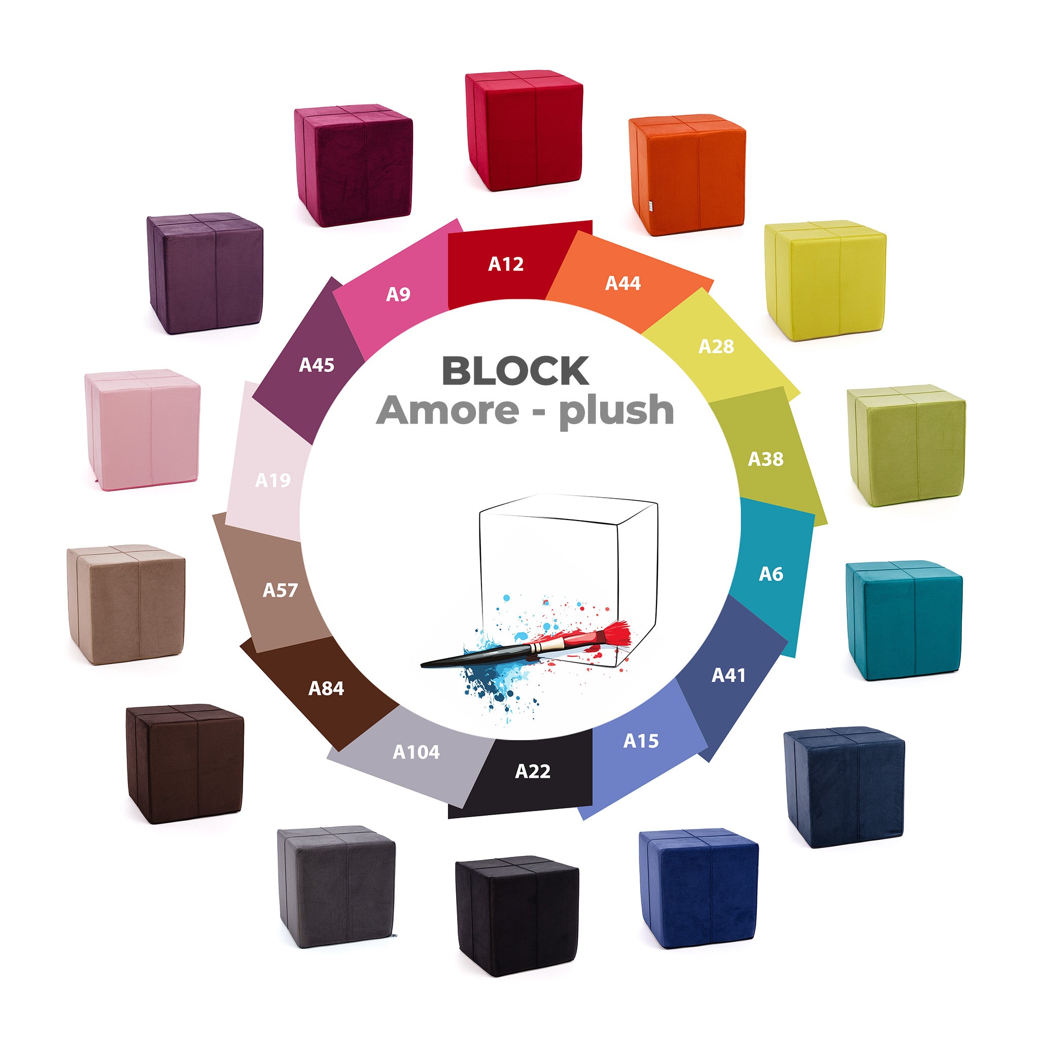 Poggiapiedi Block in Microfibra