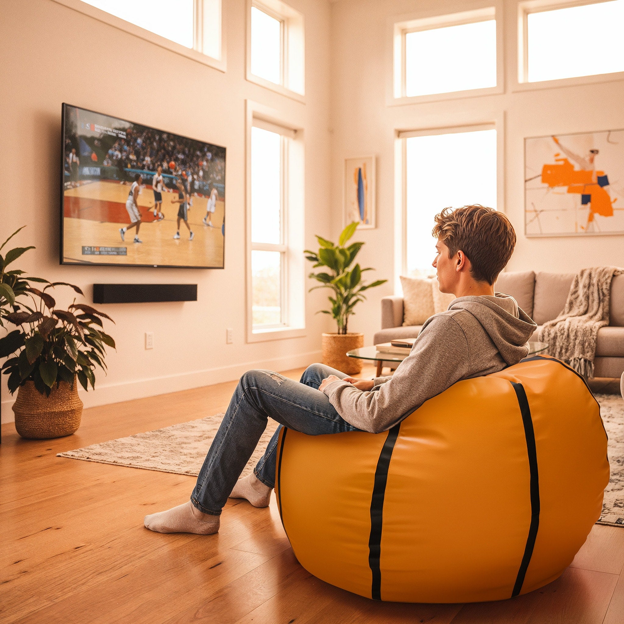 Pouf Basket Ecopelle