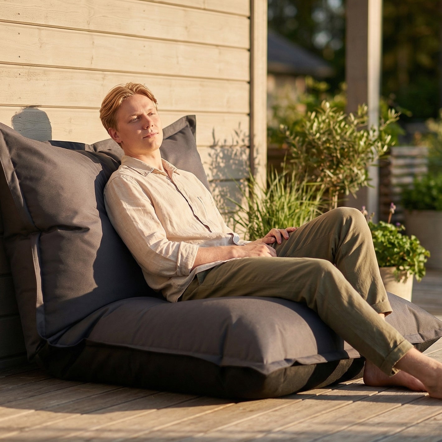 Pouf Cuscino M Outdoor in Tessuto Waterproof