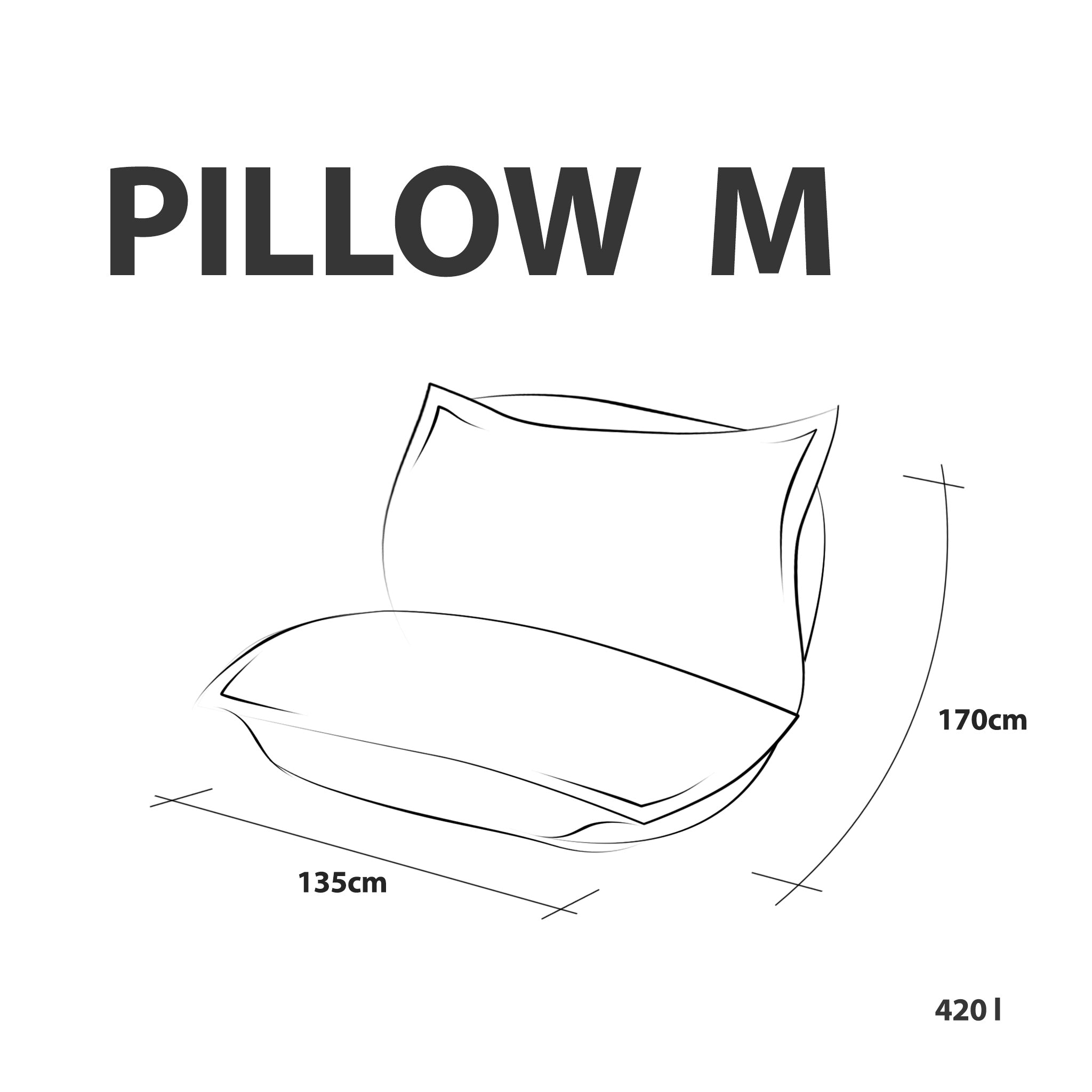 Pouf Cuscino M Outdoor in Tessuto Waterproof