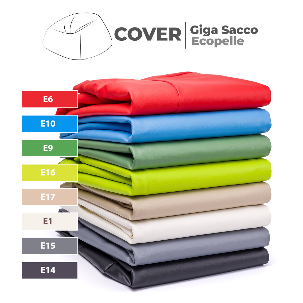 Cover Pouf Giga Sacco in Ecopelle