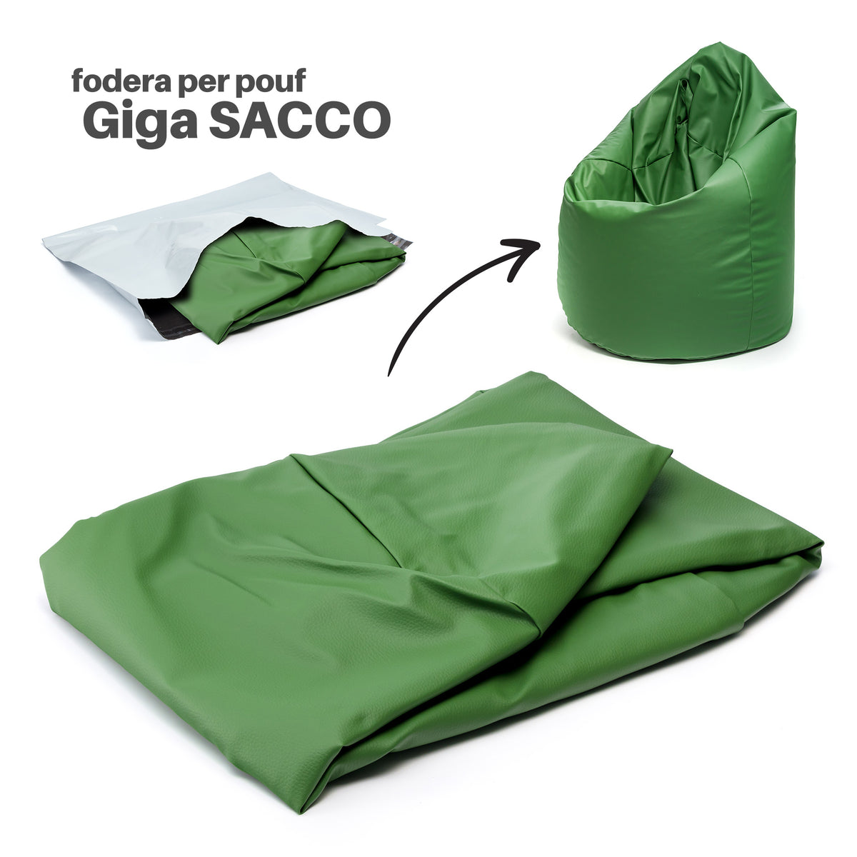 Cover Pouf Giga Sacco in Ecopelle
