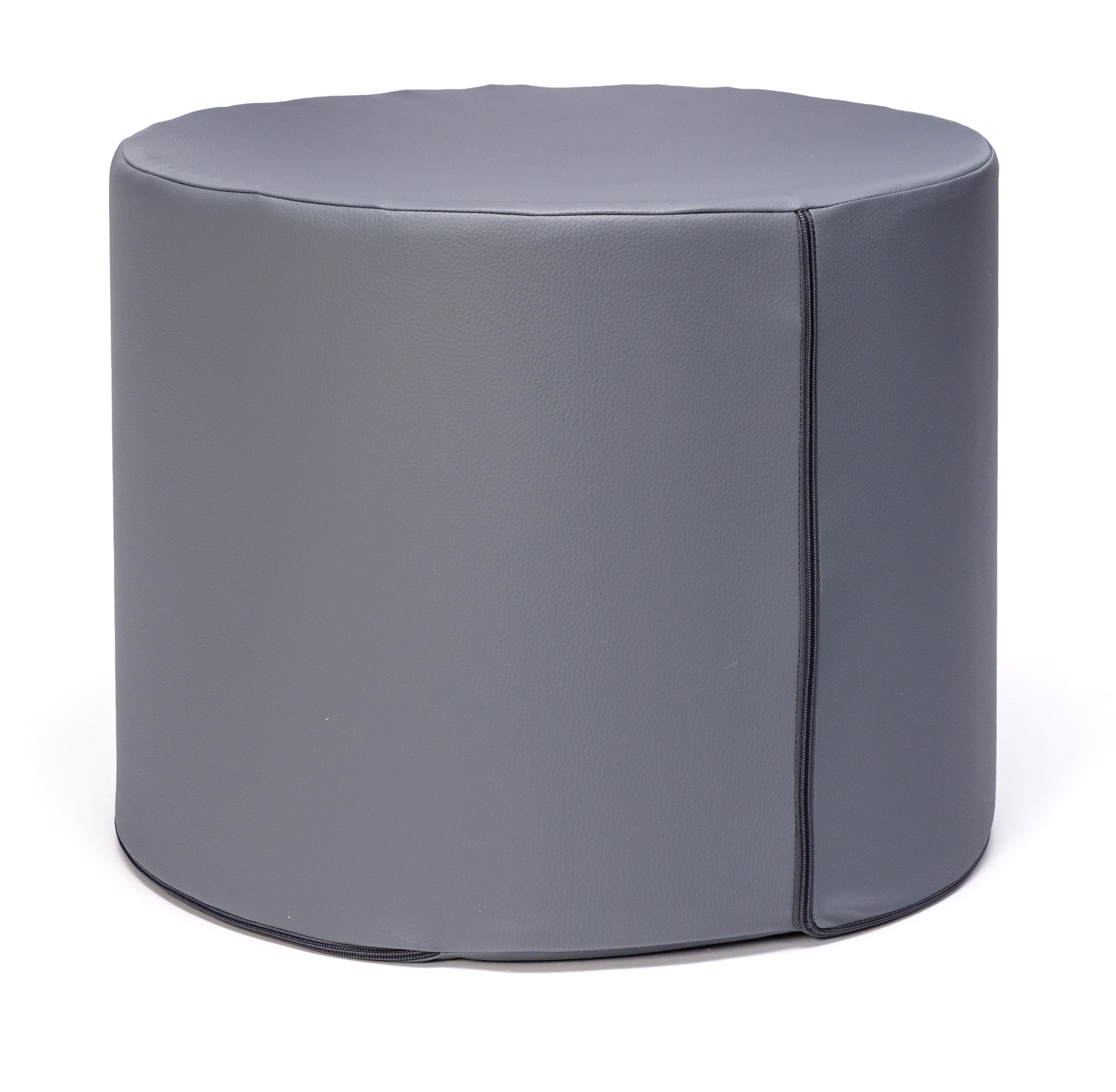 Pouf Poggiapiedi Sgabello Cilindro in Ecopelle 40x50