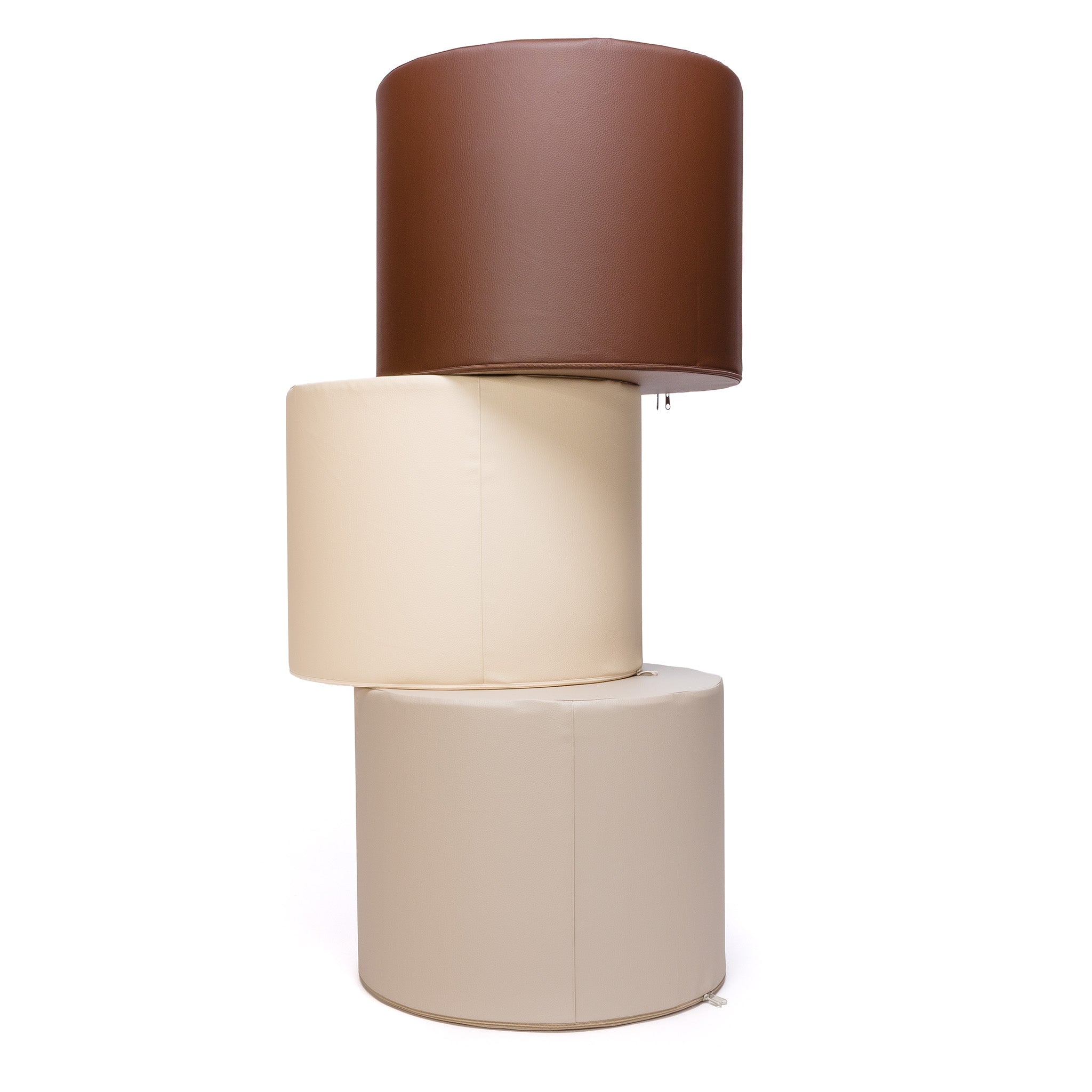 Pouf Poggiapiedi Sgabello Cilindro in Ecopelle 40x50