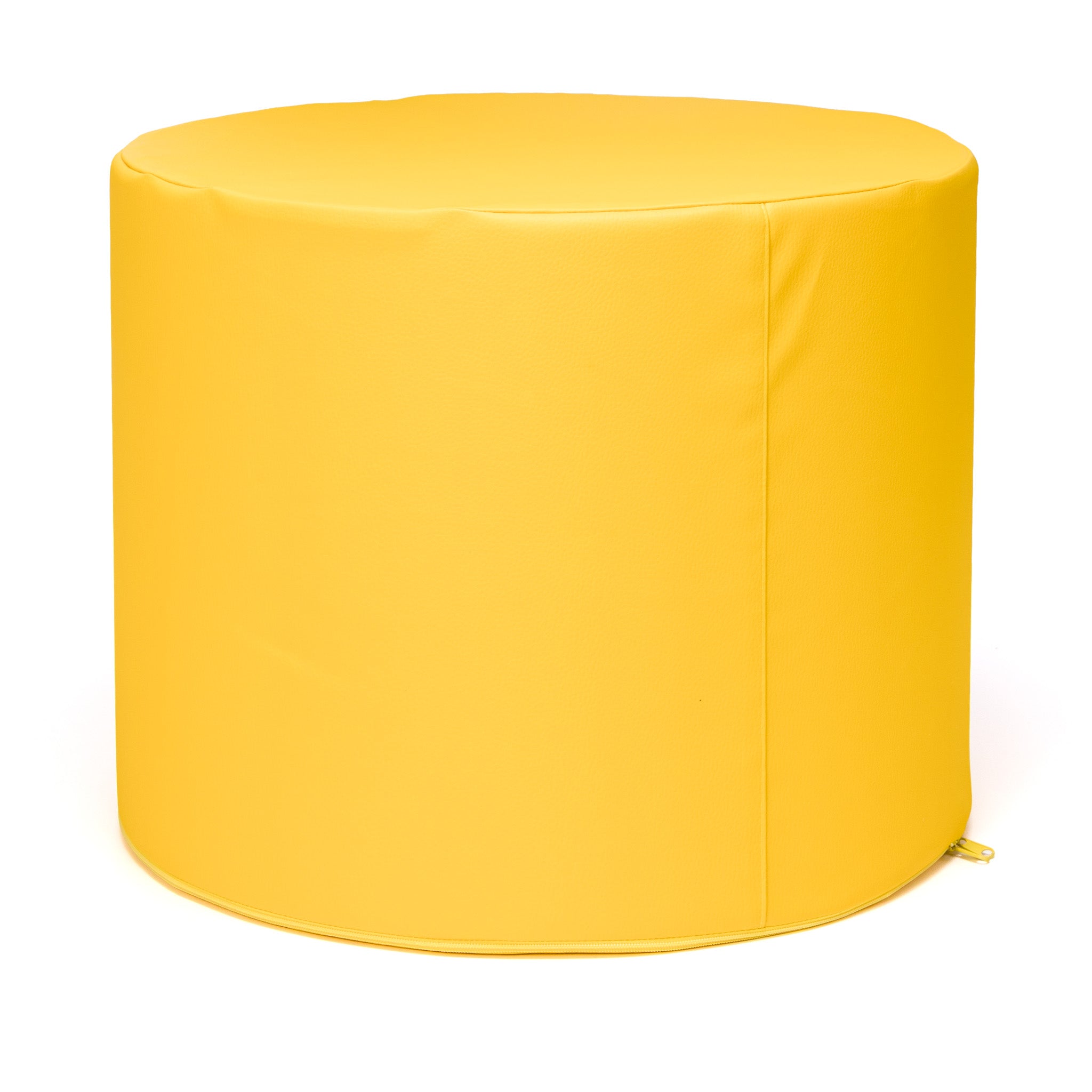 Pouf Poggiapiedi Sgabello Cilindro in Ecopelle 40x50