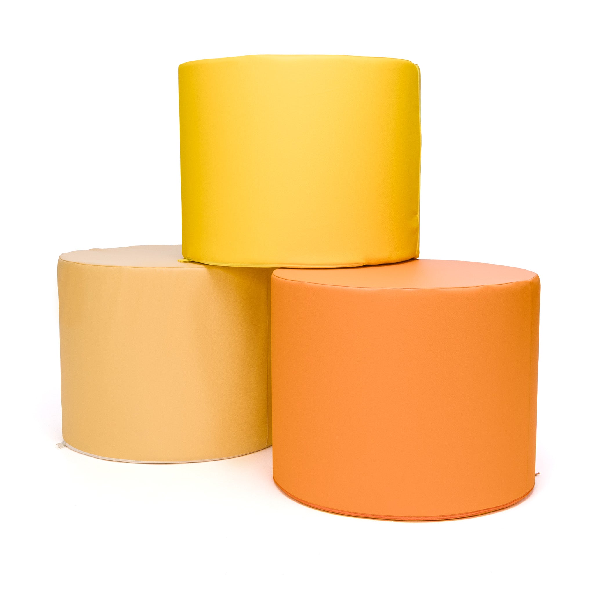 Pouf Poggiapiedi Sgabello Cilindro in Ecopelle 40x50