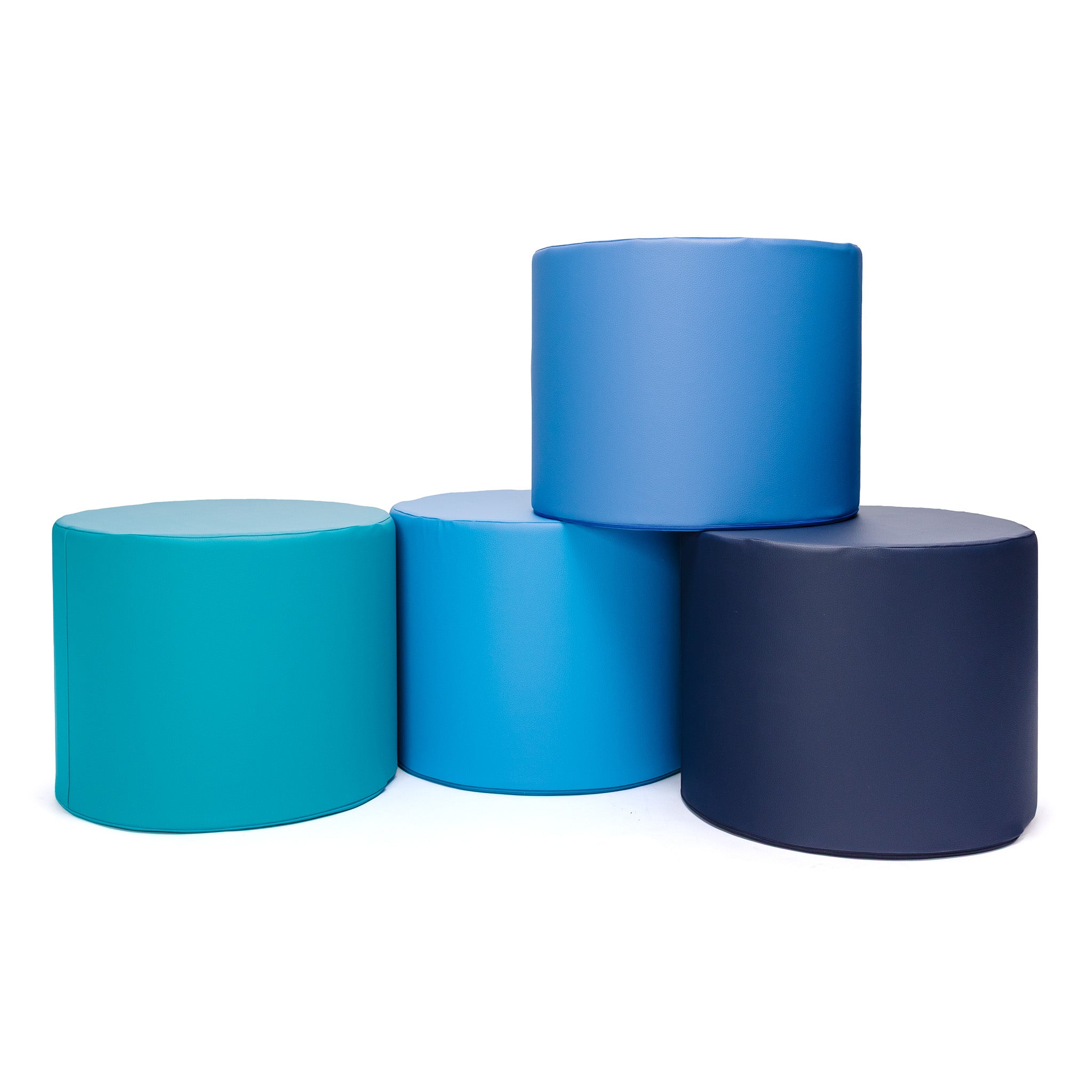 Pouf Poggiapiedi Sgabello Cilindro in Ecopelle 40x50