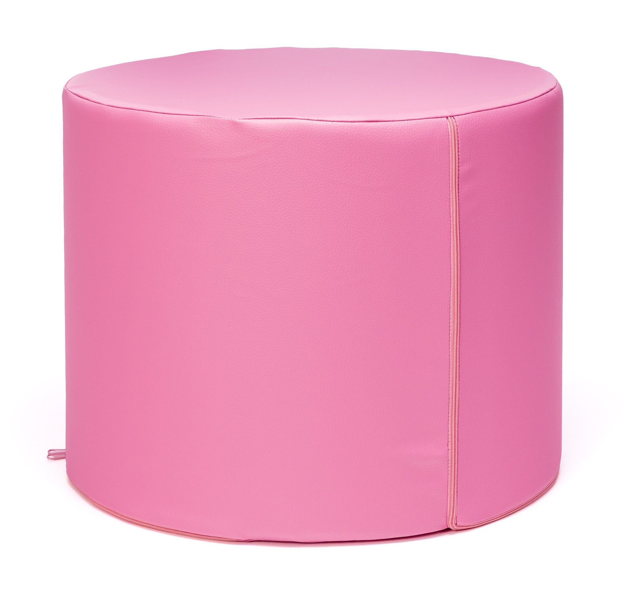 Pouf Poggiapiedi Sgabello Cilindro in Ecopelle 40x50