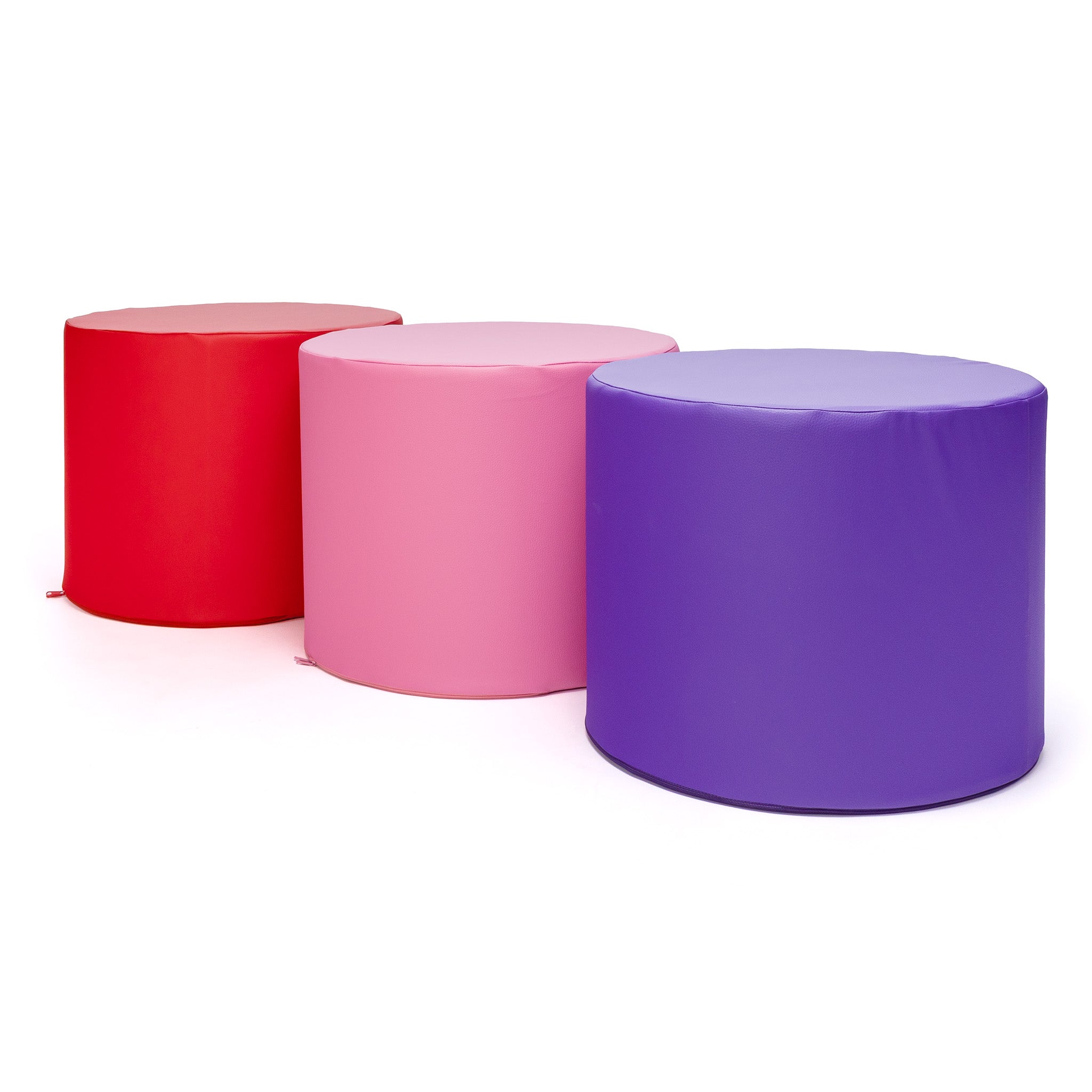 Pouf Poggiapiedi Sgabello Cilindro in Ecopelle 40x50