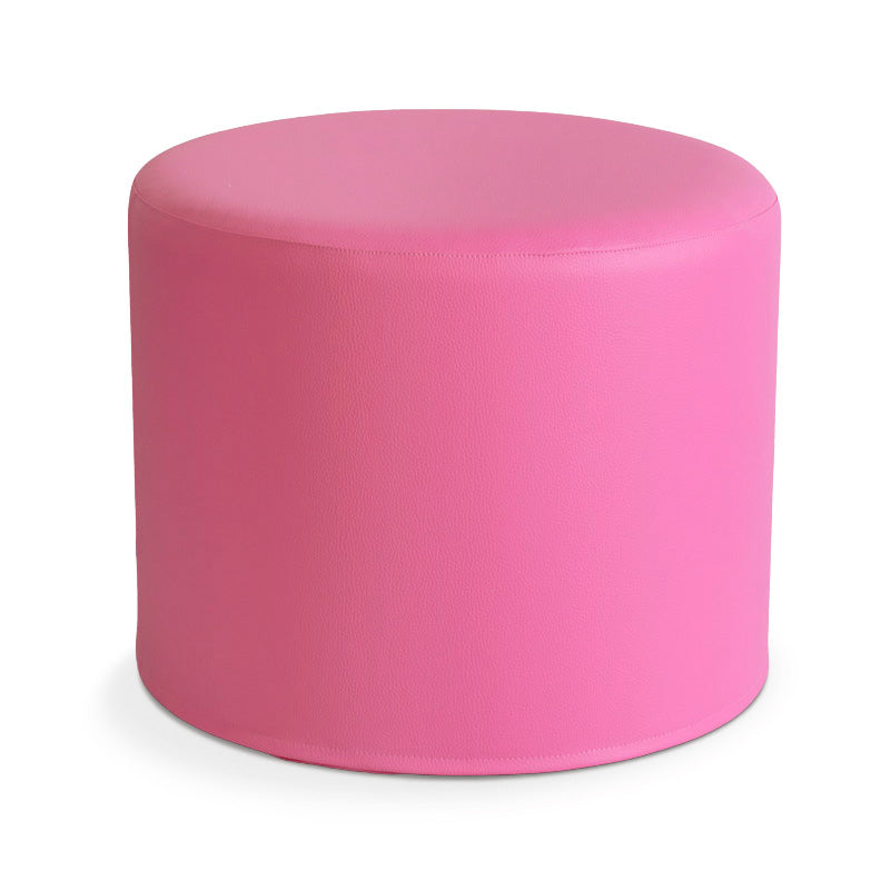Pouf Poggiapiedi Sgabello Cilindro in Ecopelle 40x50
