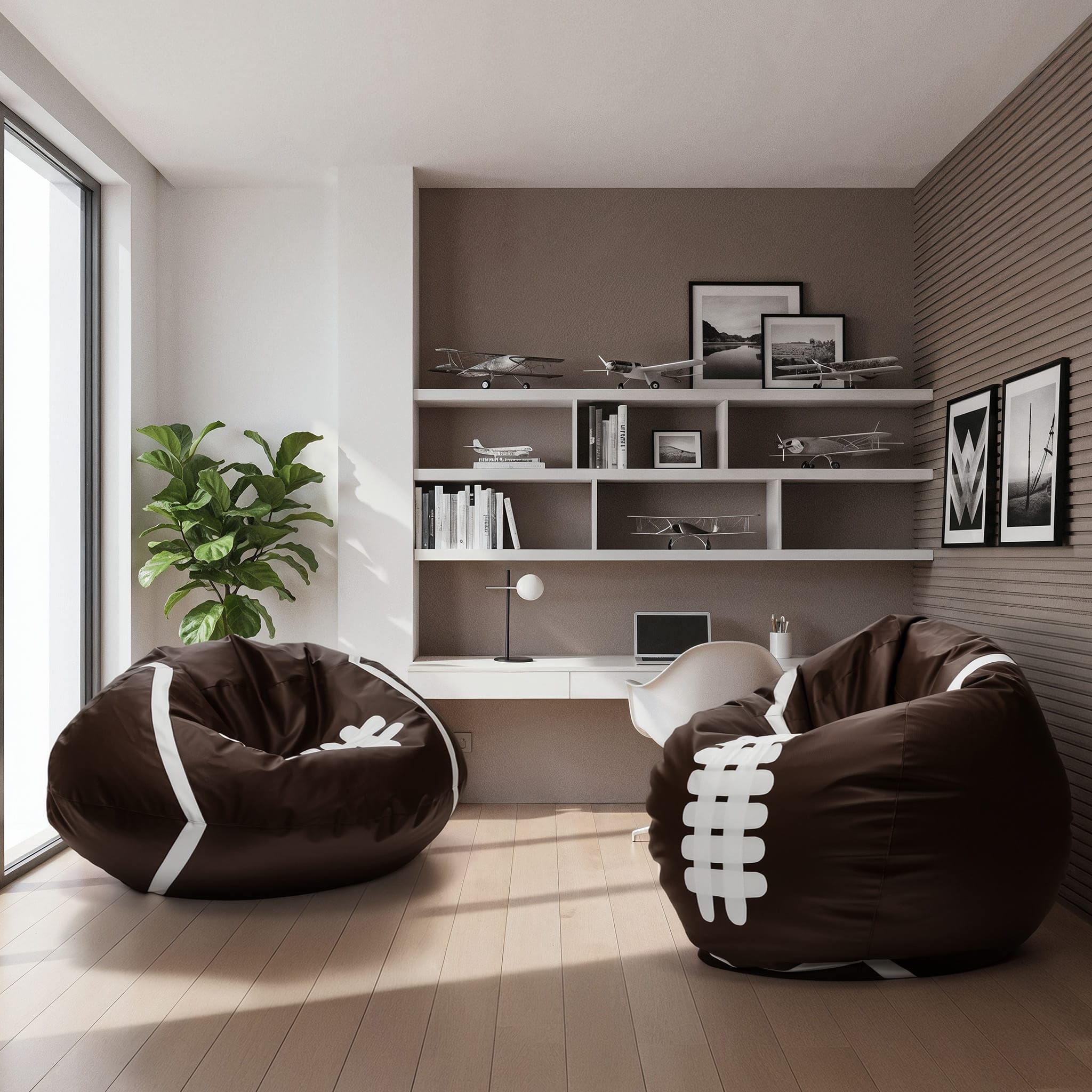 Pouf Rugby in Ecopelle