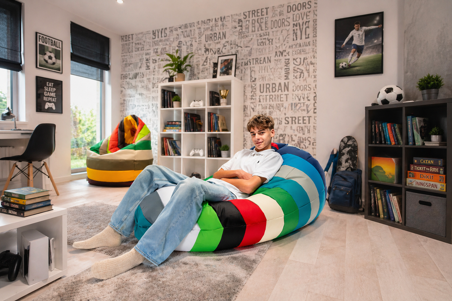 Pouf Sacco Mix in Poliestere