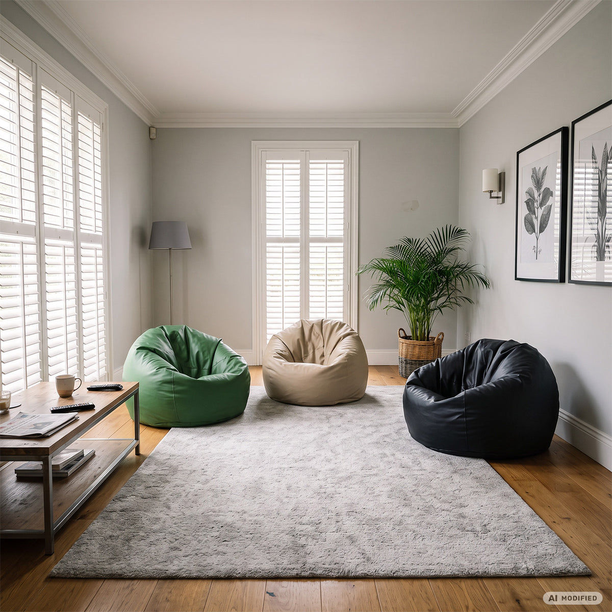 Pouf Sacco L in Ecopelle