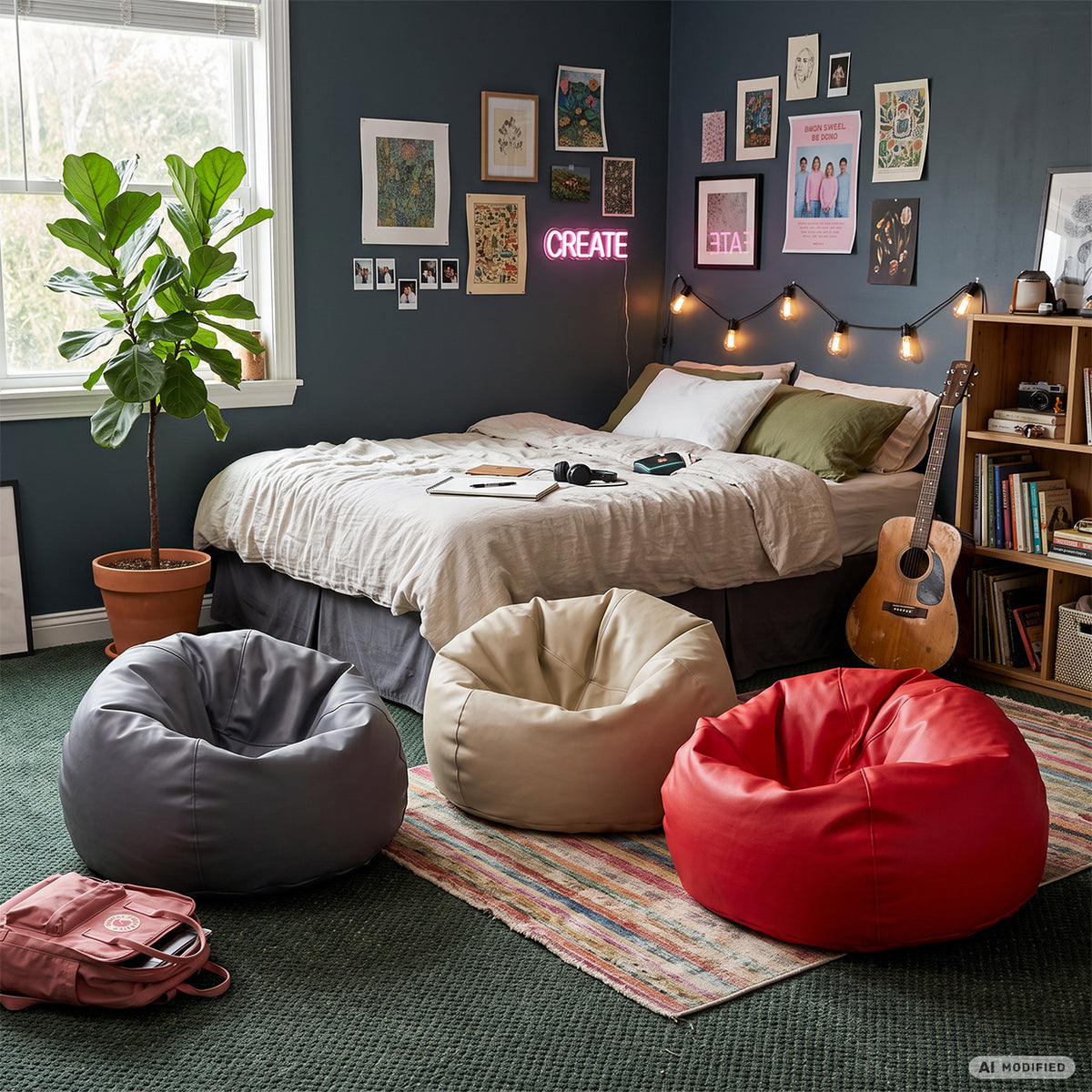 Pouf Sacco M in Ecopelle