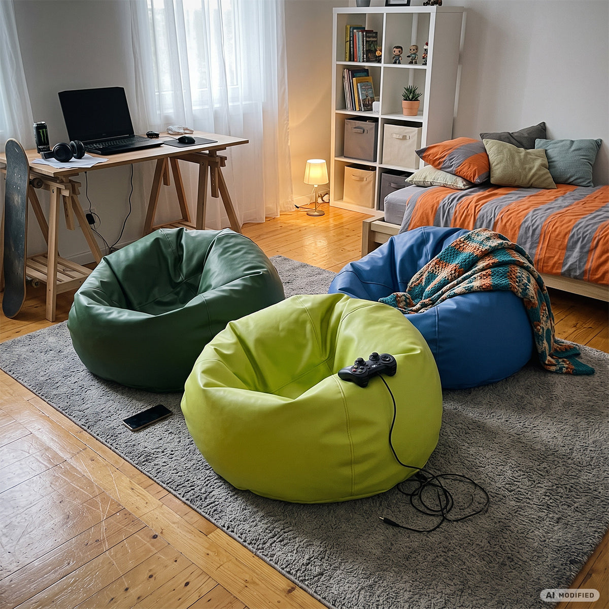 Pouf Sacco M in Ecopelle