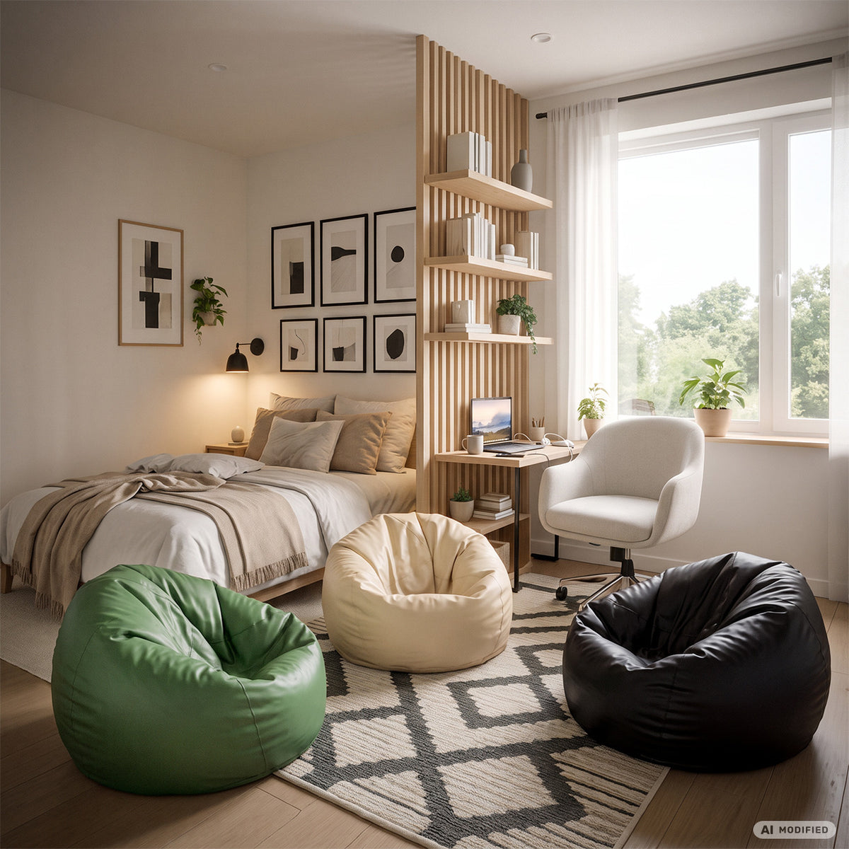 Pouf Sacco M in Ecopelle