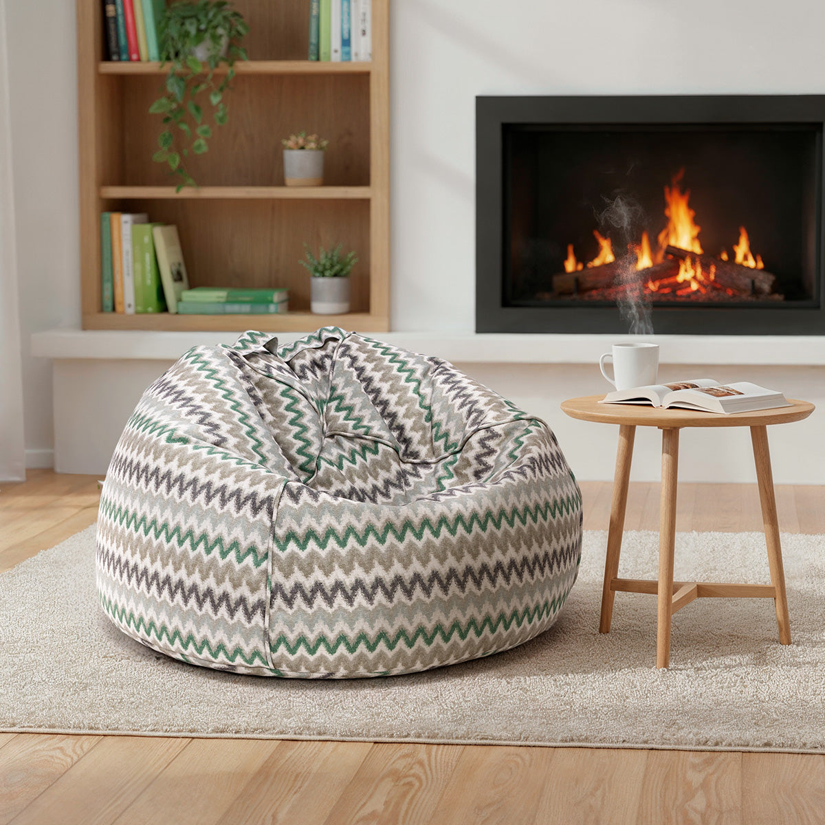 Pouf Sacco M Modern Lino Zigzag