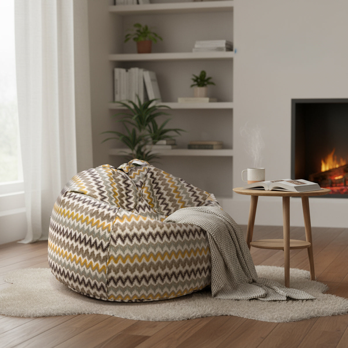 Pouf Sacco M Modern Outdoor Zigzag