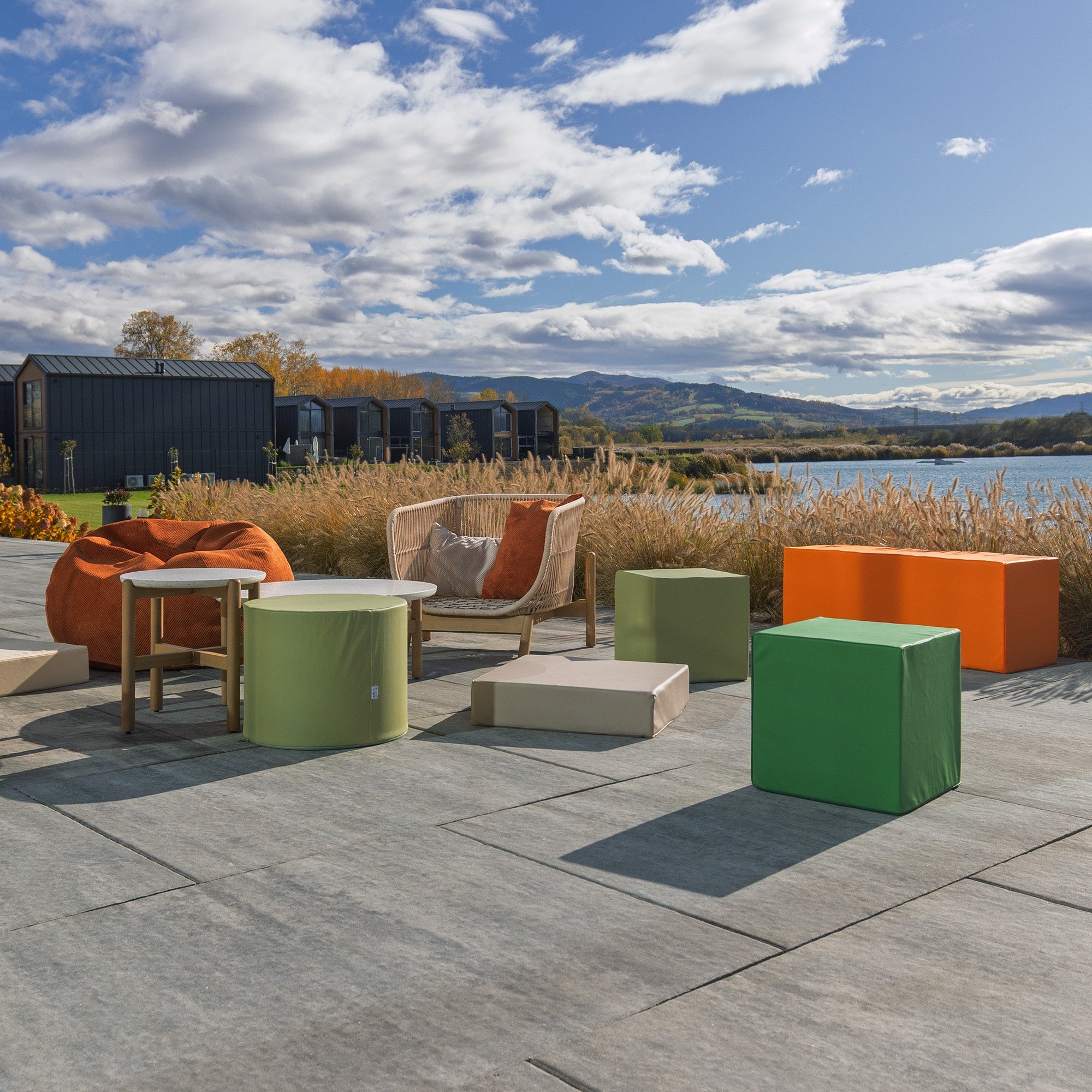 Pouf Poggiapiedi Sgabello Cilindro in Ecopelle 40x50