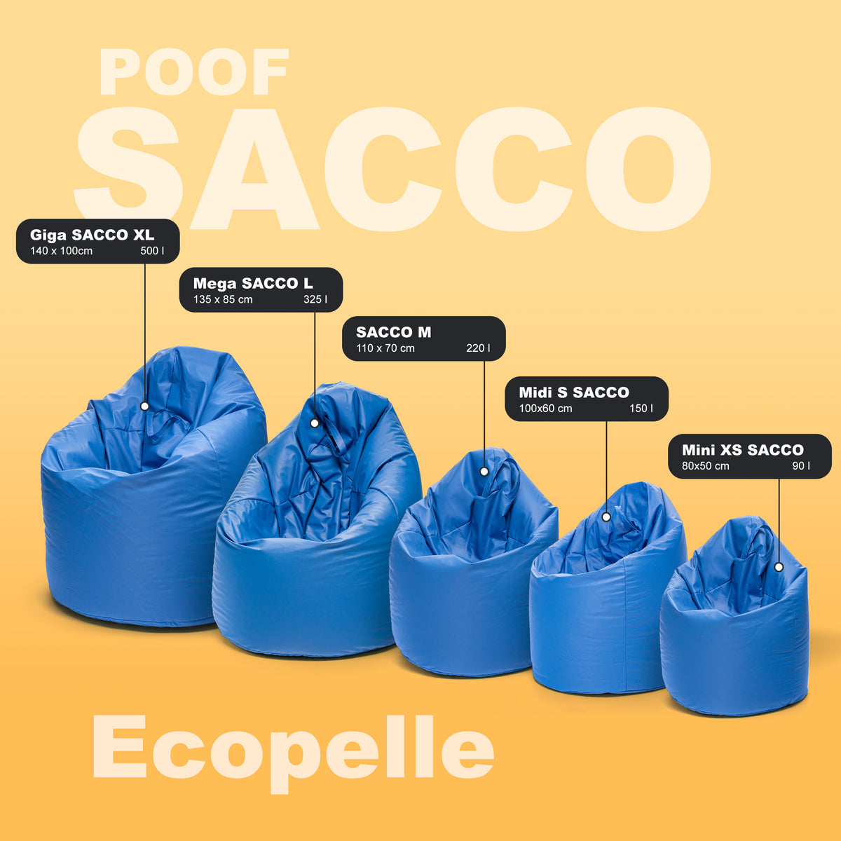 Cover Pouf Giga Sacco in Ecopelle